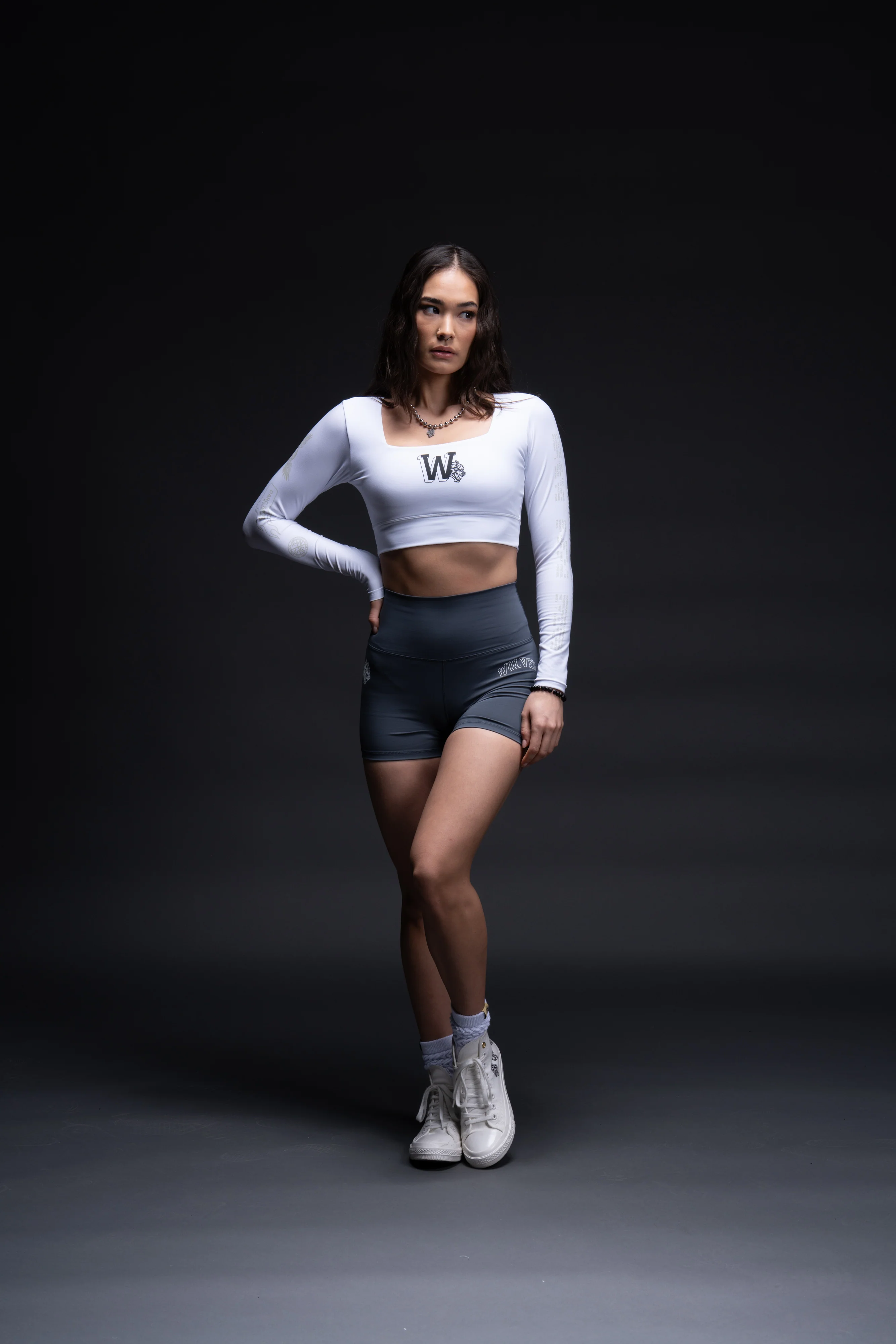 Marked L/S Jade "Energy" Top in White - Image 5