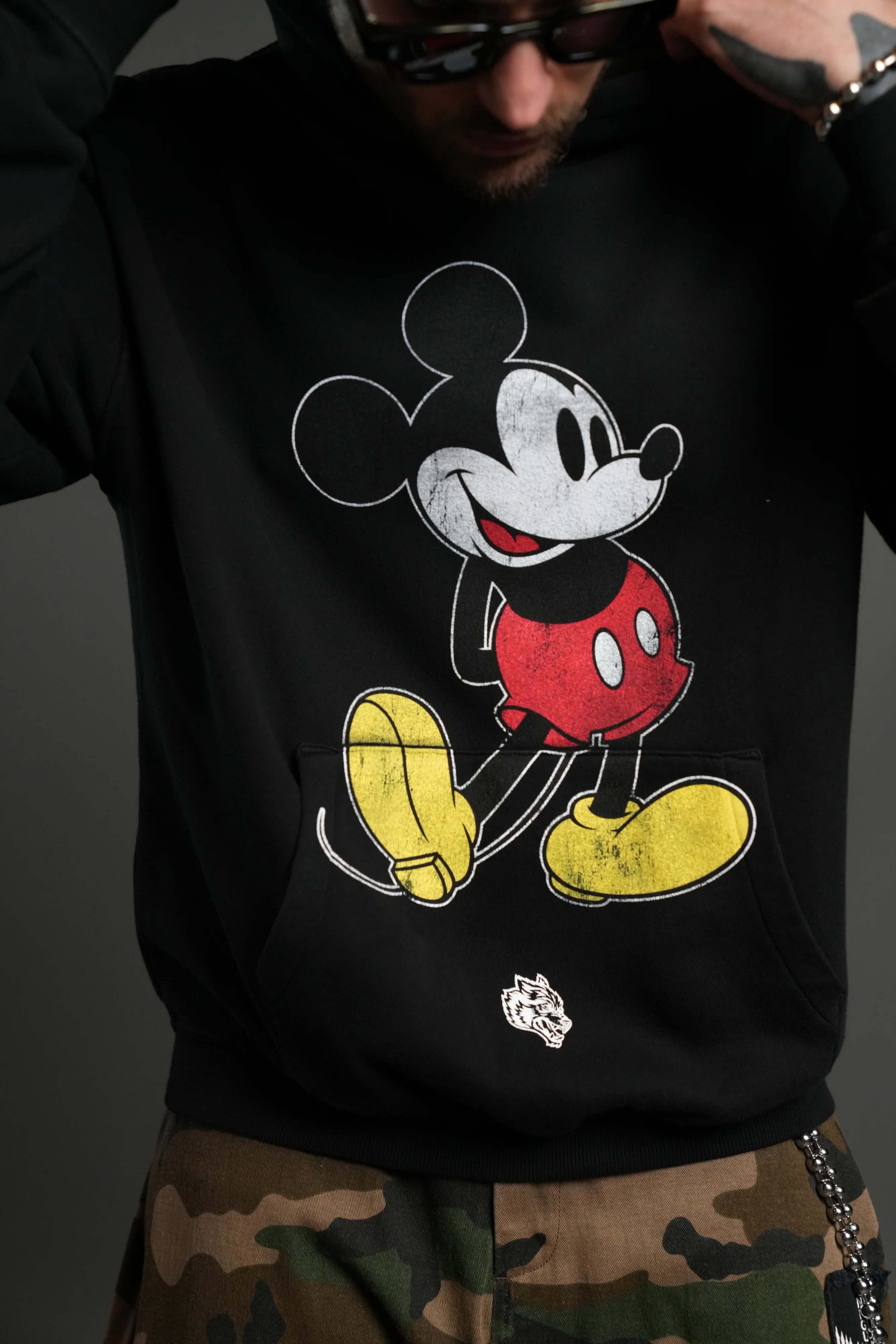 Mickey Mouse "Pierce" Hoodie in Black - Image 14