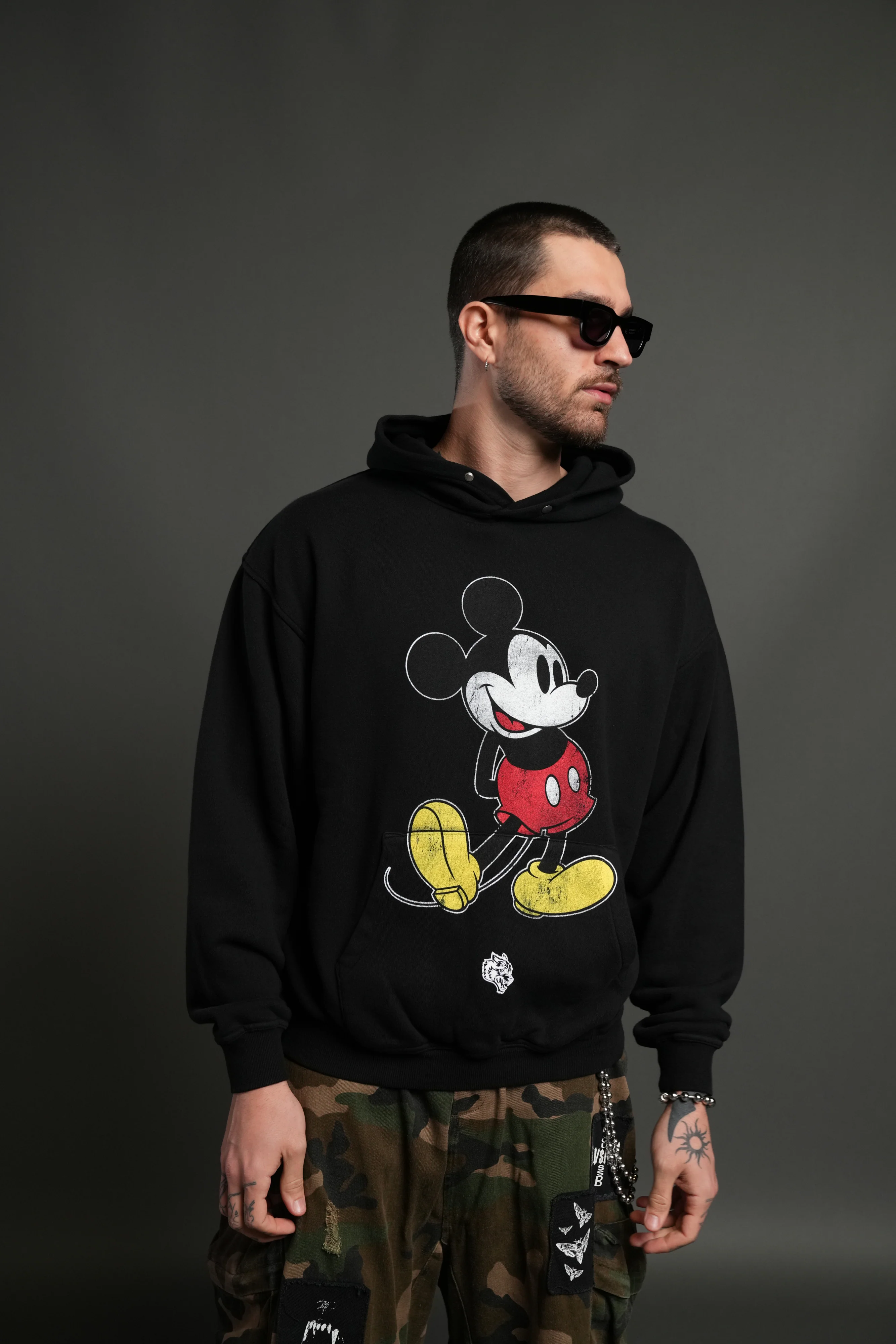 Mickey Mouse "Pierce" Hoodie in Black - Image 4