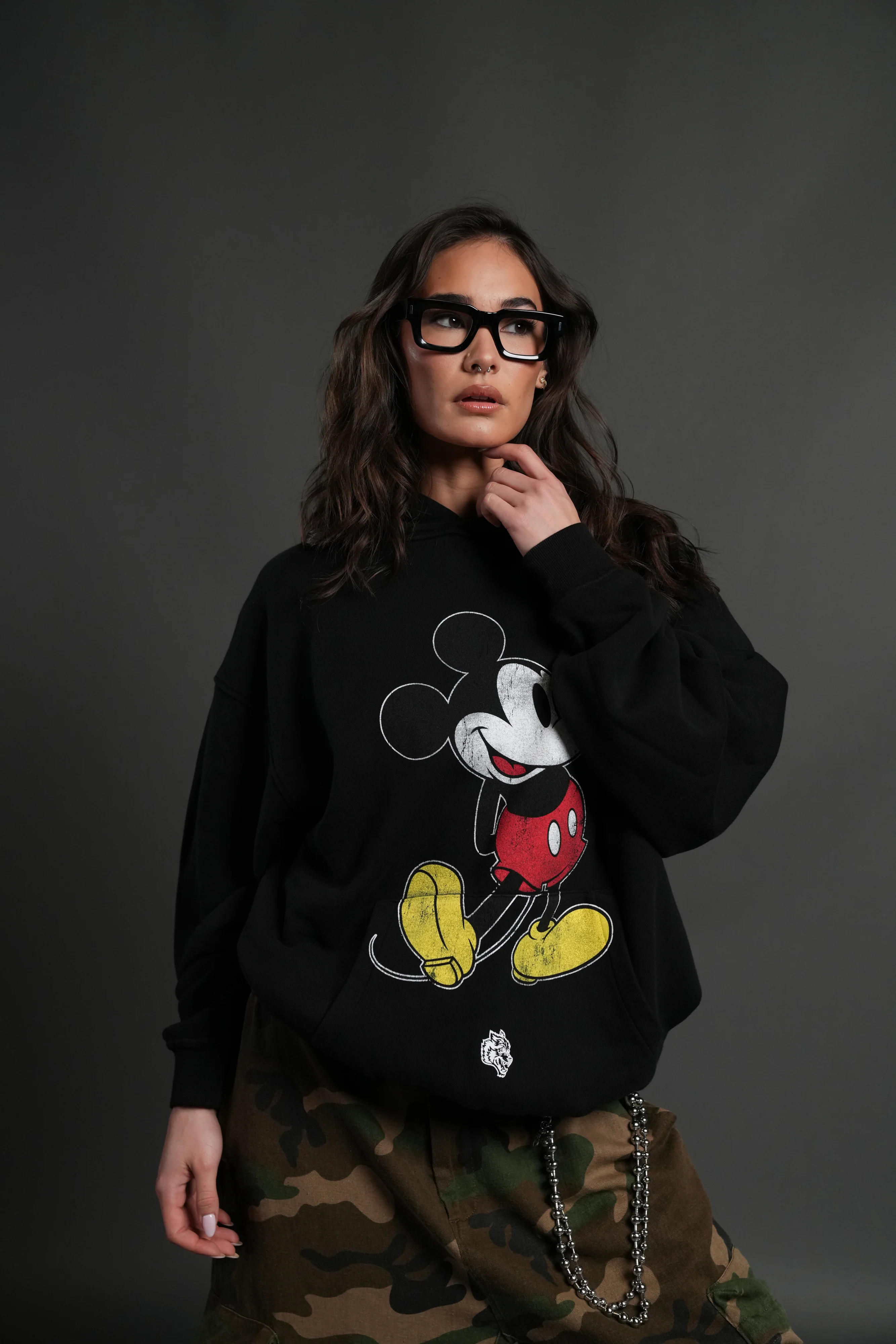 Mickey Mouse "Pierce" Hoodie in Black - Image 5