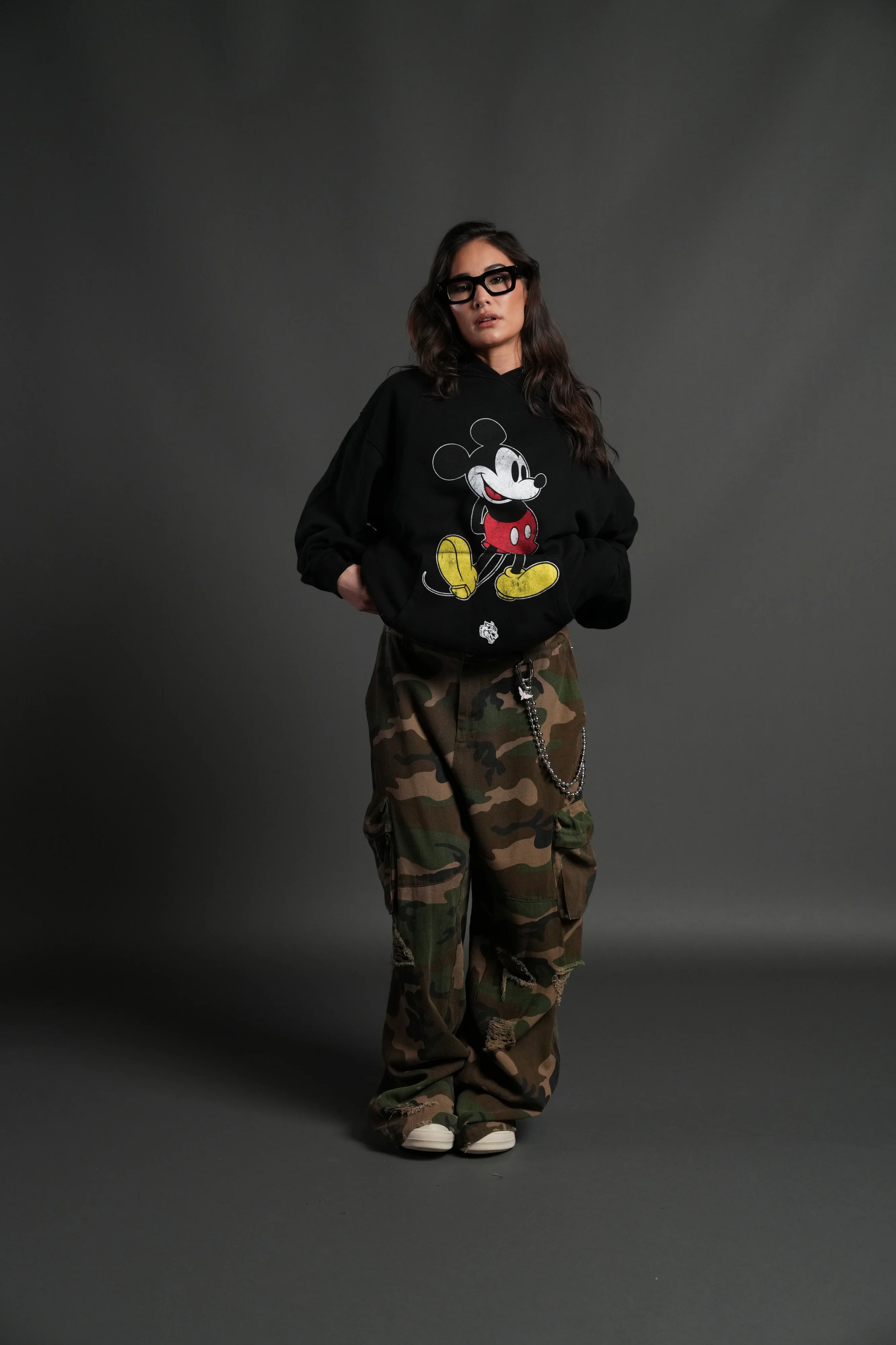 Mickey Mouse "Pierce" Hoodie in Black - Image 9