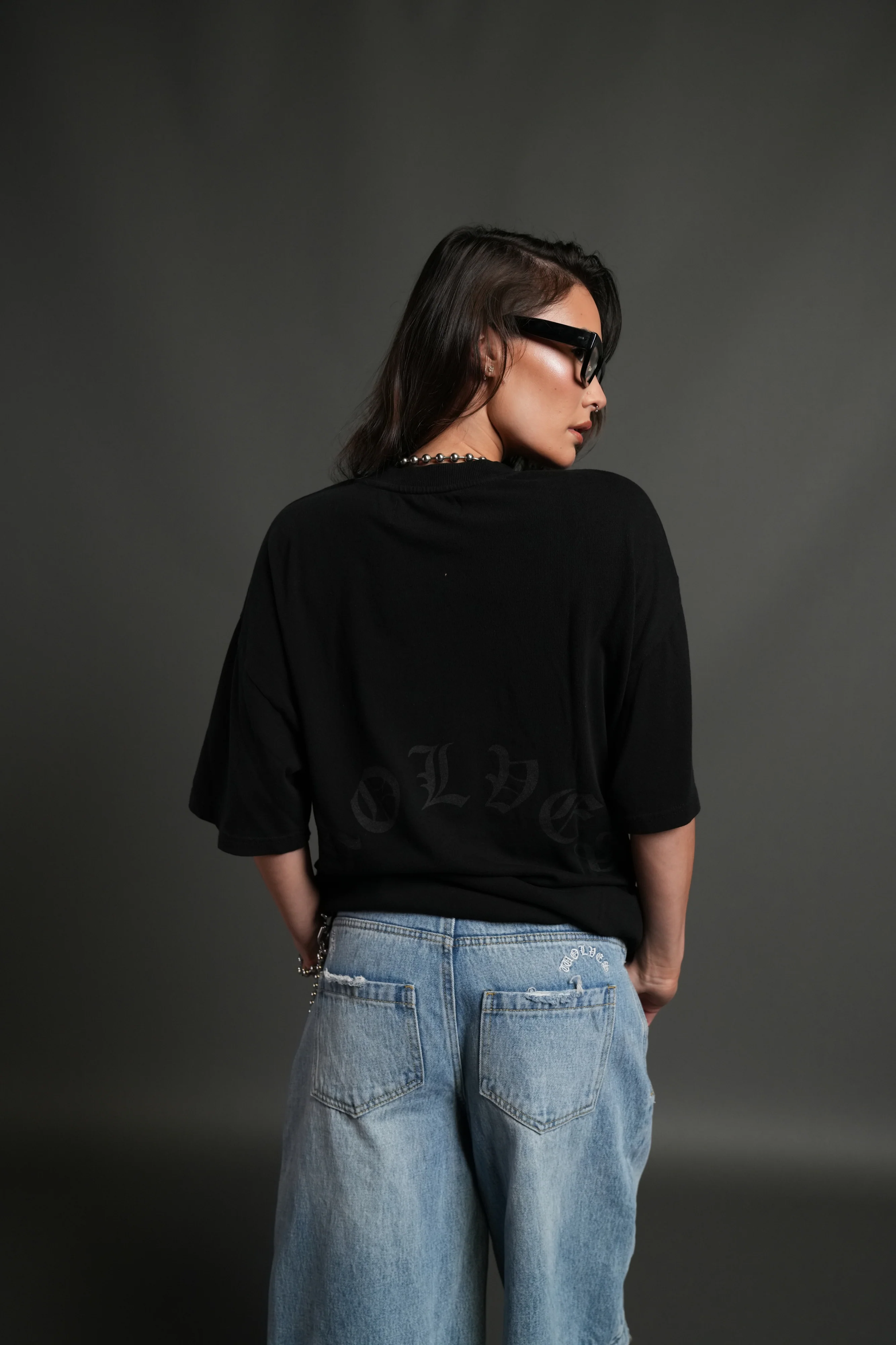 Mickey Mouse Premium Oversized Tee in Black - Image 6