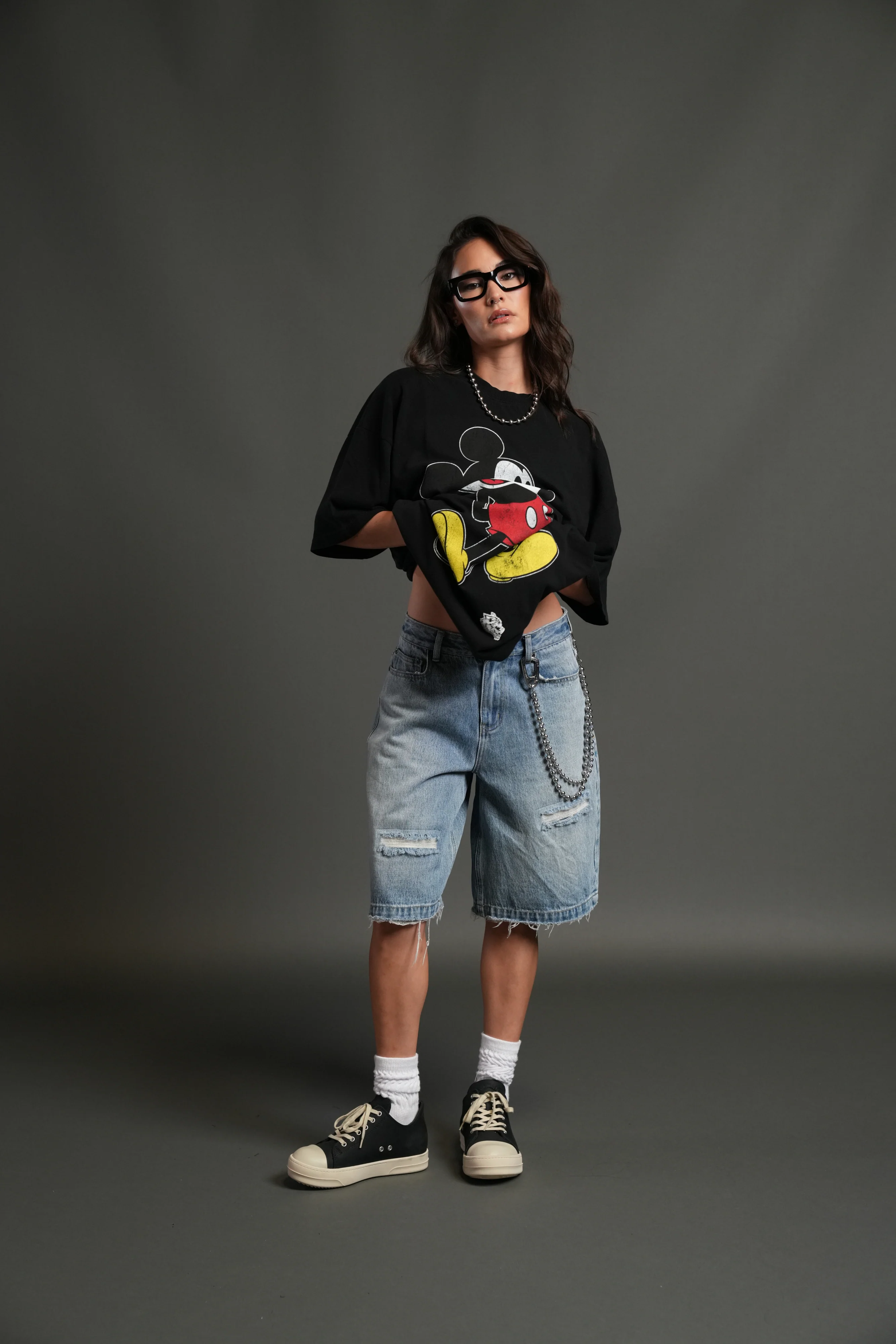 Mickey Mouse Premium Oversized Tee in Black - Image 9