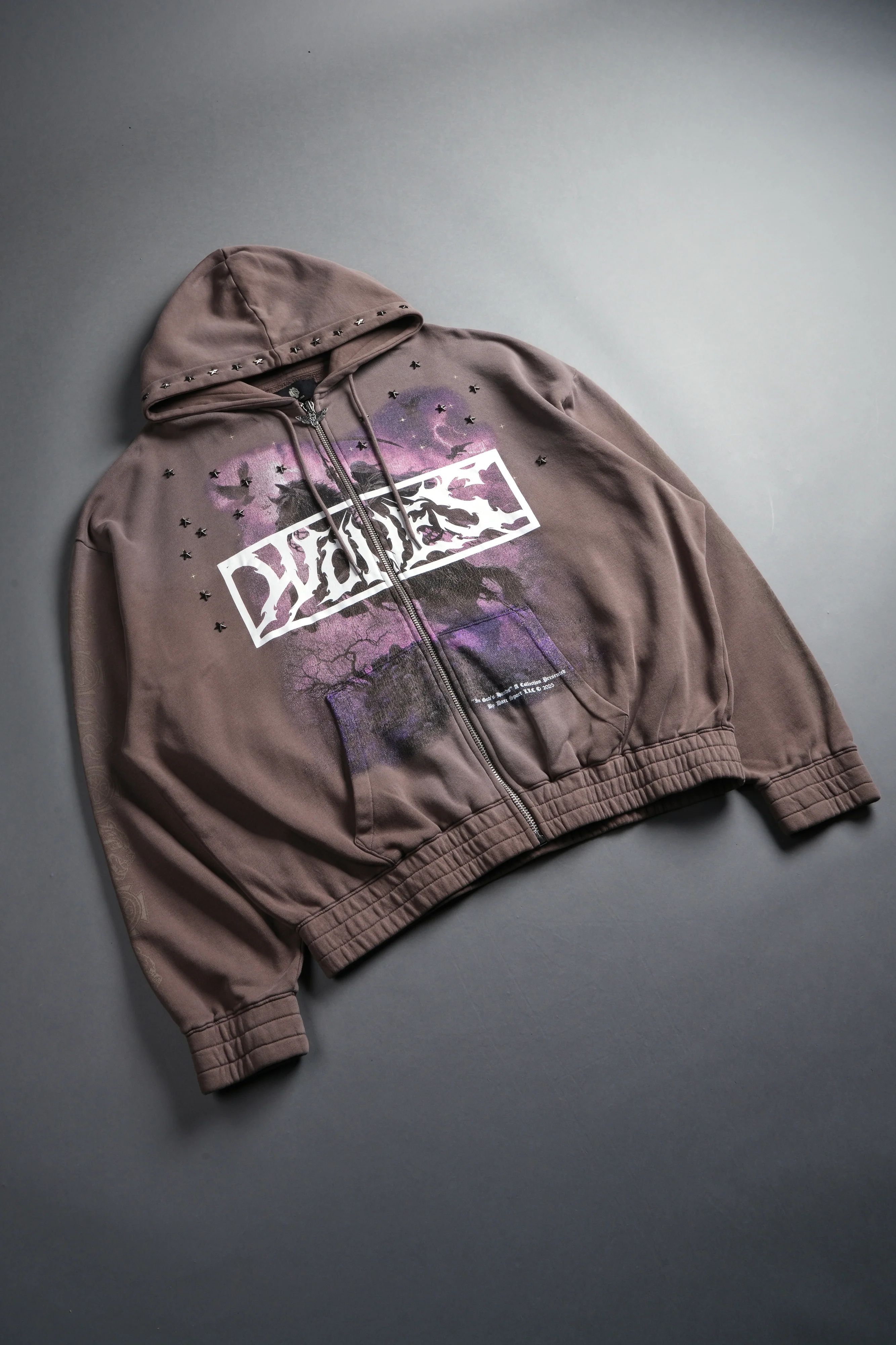 Midnight Horseman "Chambers" Zip Hoodie in Mojave Brown Drift Wash - Image 10