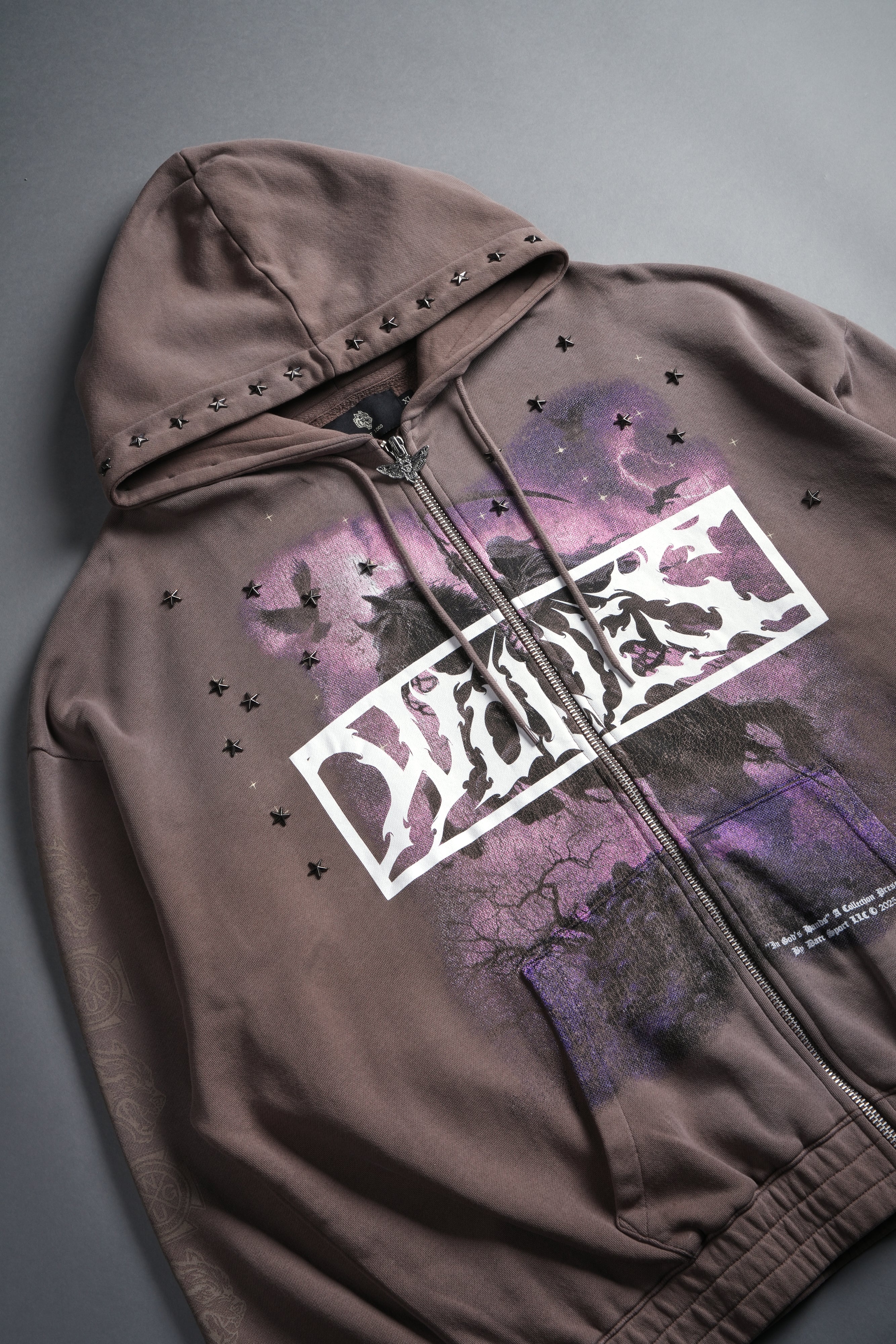 Midnight Horseman "Chambers" Zip Hoodie in Mojave Brown Drift Wash - Image 11