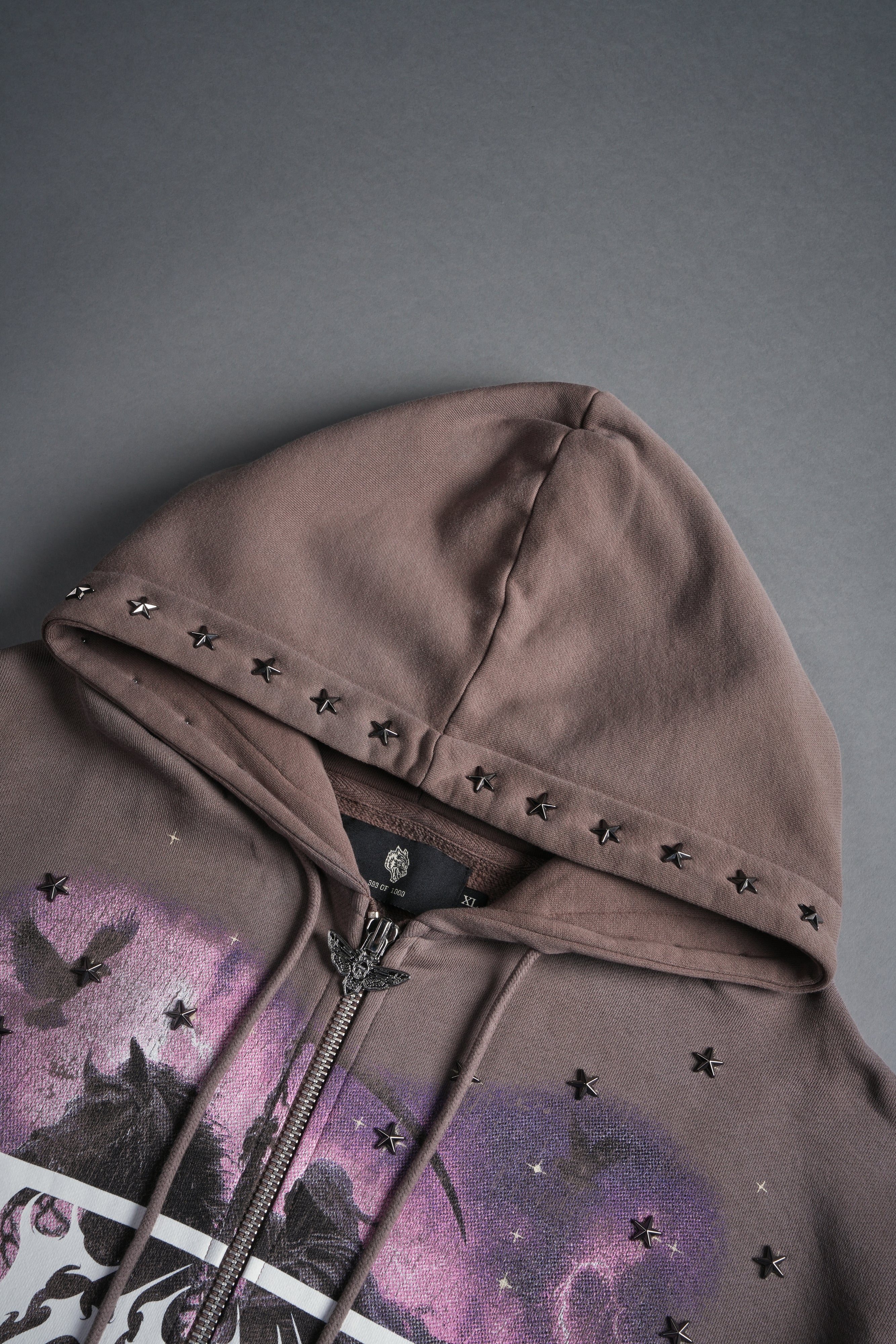 Midnight Horseman "Chambers" Zip Hoodie in Mojave Brown Drift Wash - Image 6