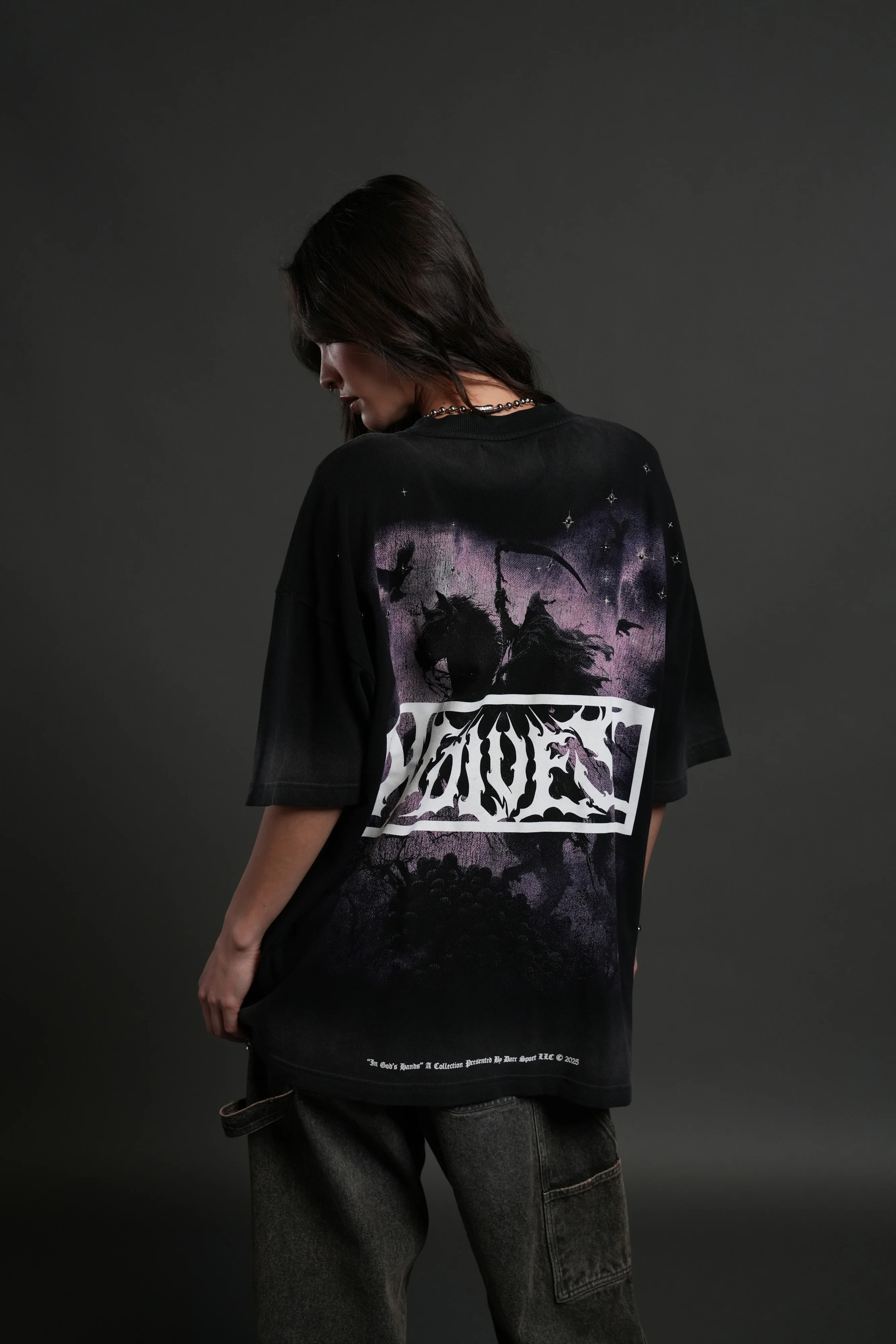 Midnight Horseman "Premium" Oversized Tee in Black Drift Wash - Image 10