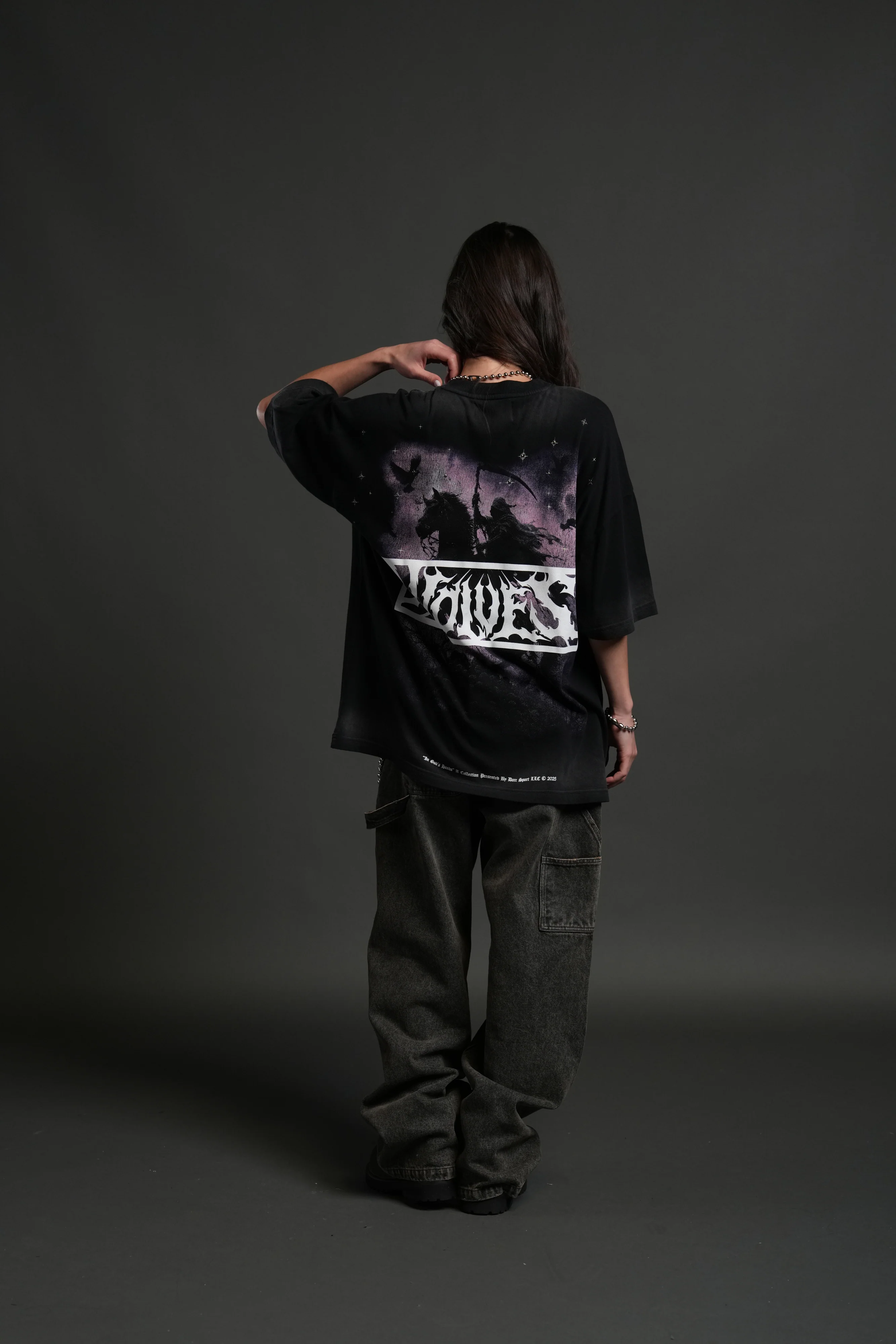 Midnight Horseman "Premium" Oversized Tee in Black Drift Wash - Image 12