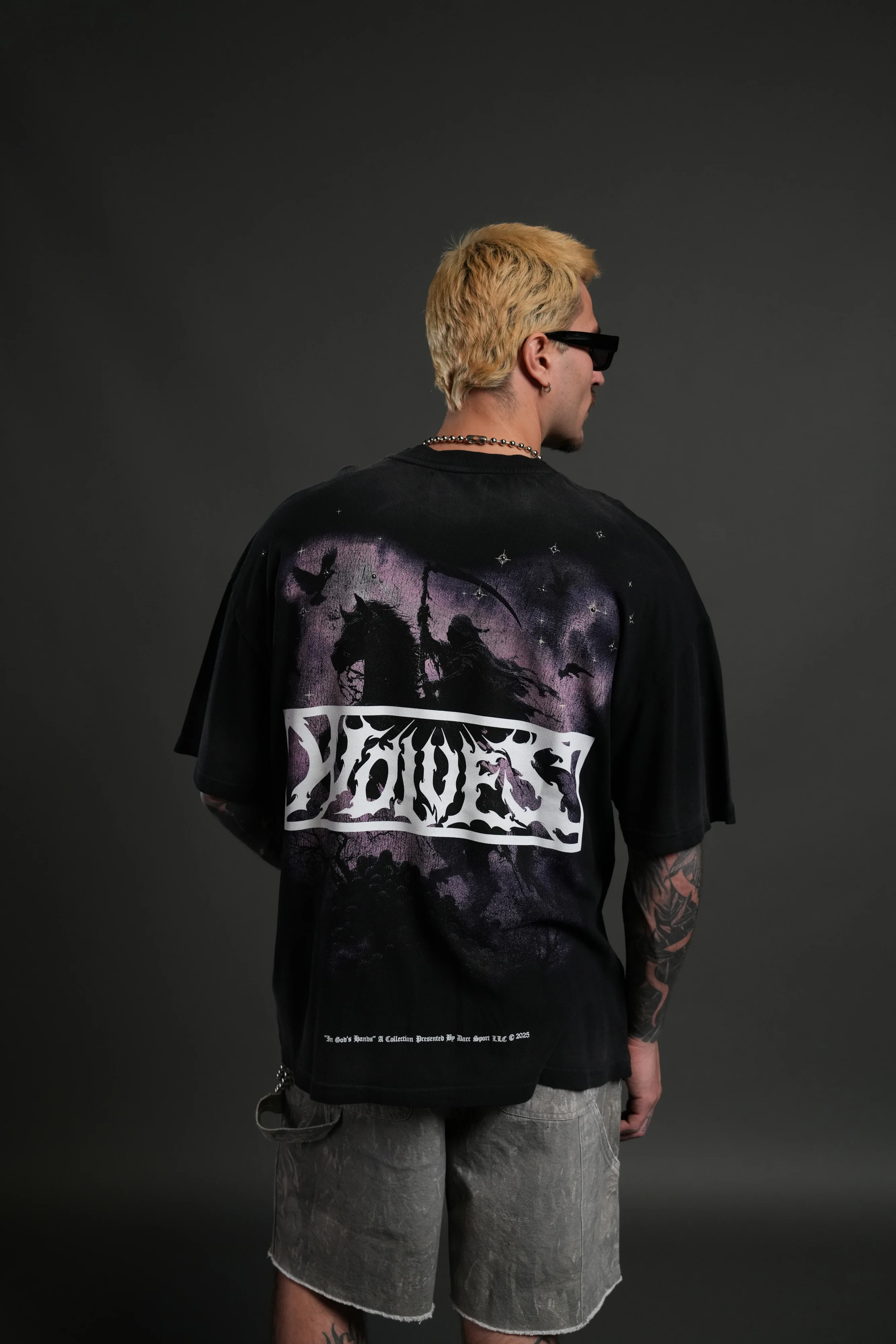 Midnight Horseman "Premium" Oversized Tee in Black Drift Wash - Image 4