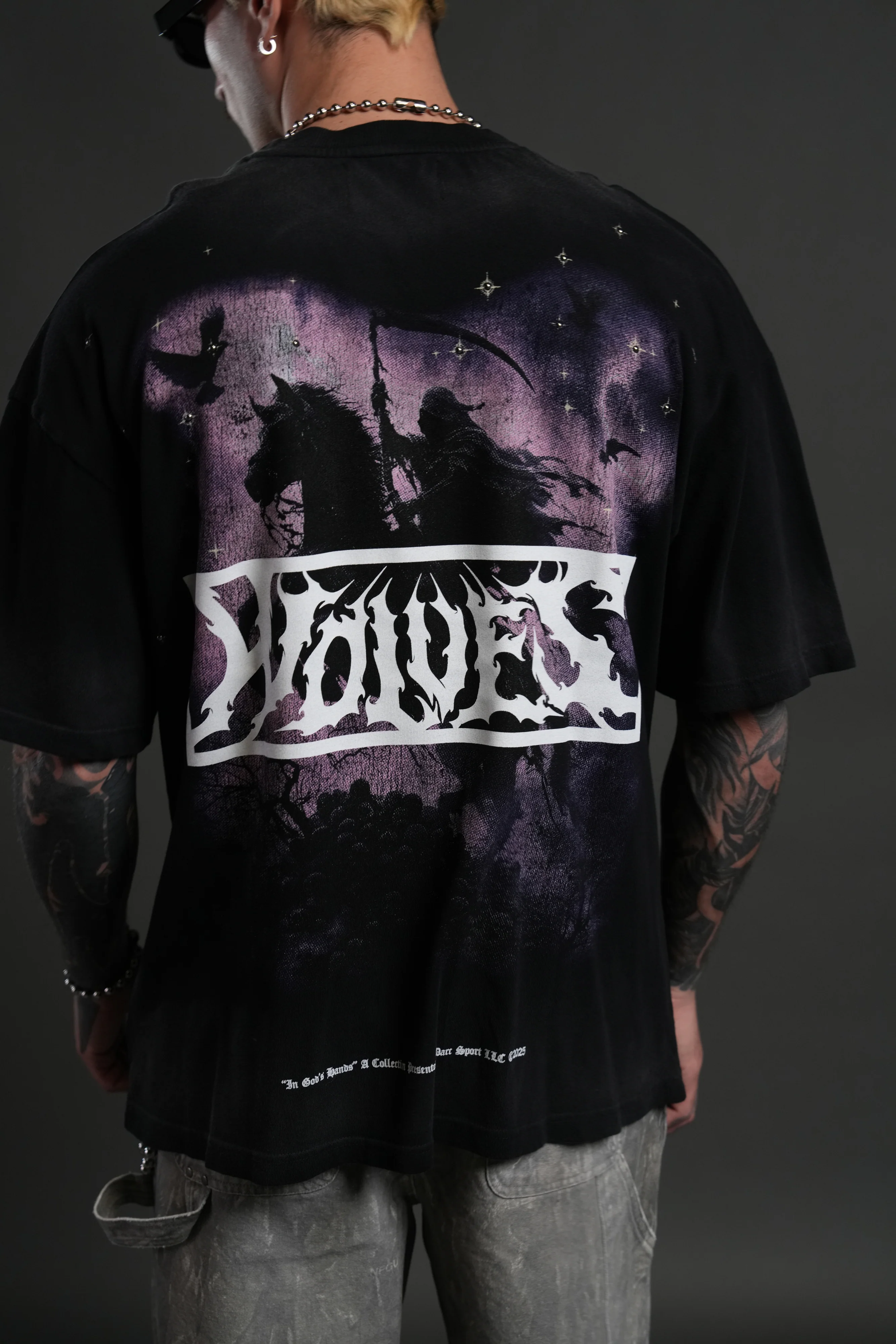 Midnight Horseman "Premium" Oversized Tee in Black Drift Wash - Image 8