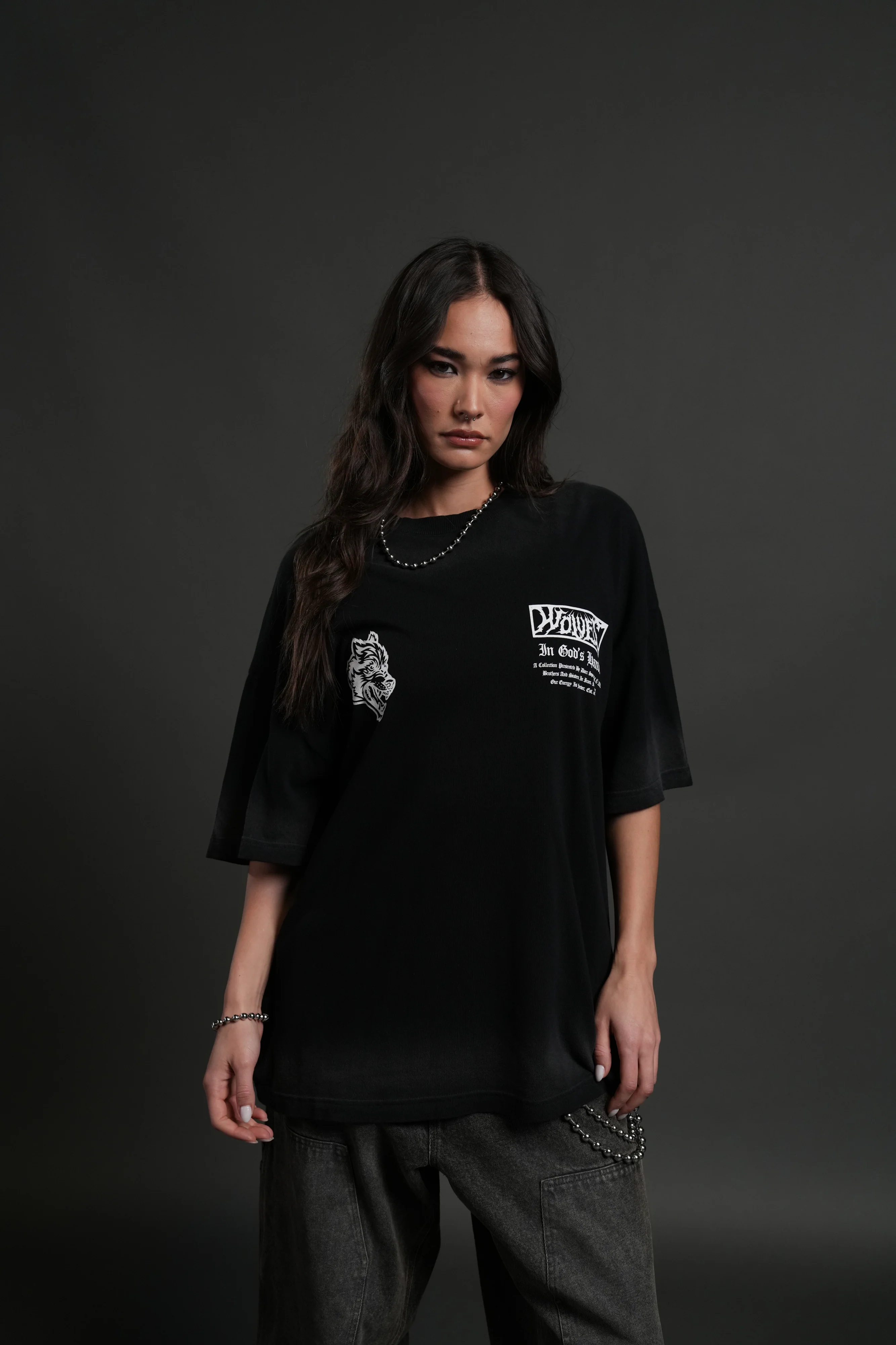 Midnight Horseman "Premium" Oversized Tee in Black Drift Wash - Image 9