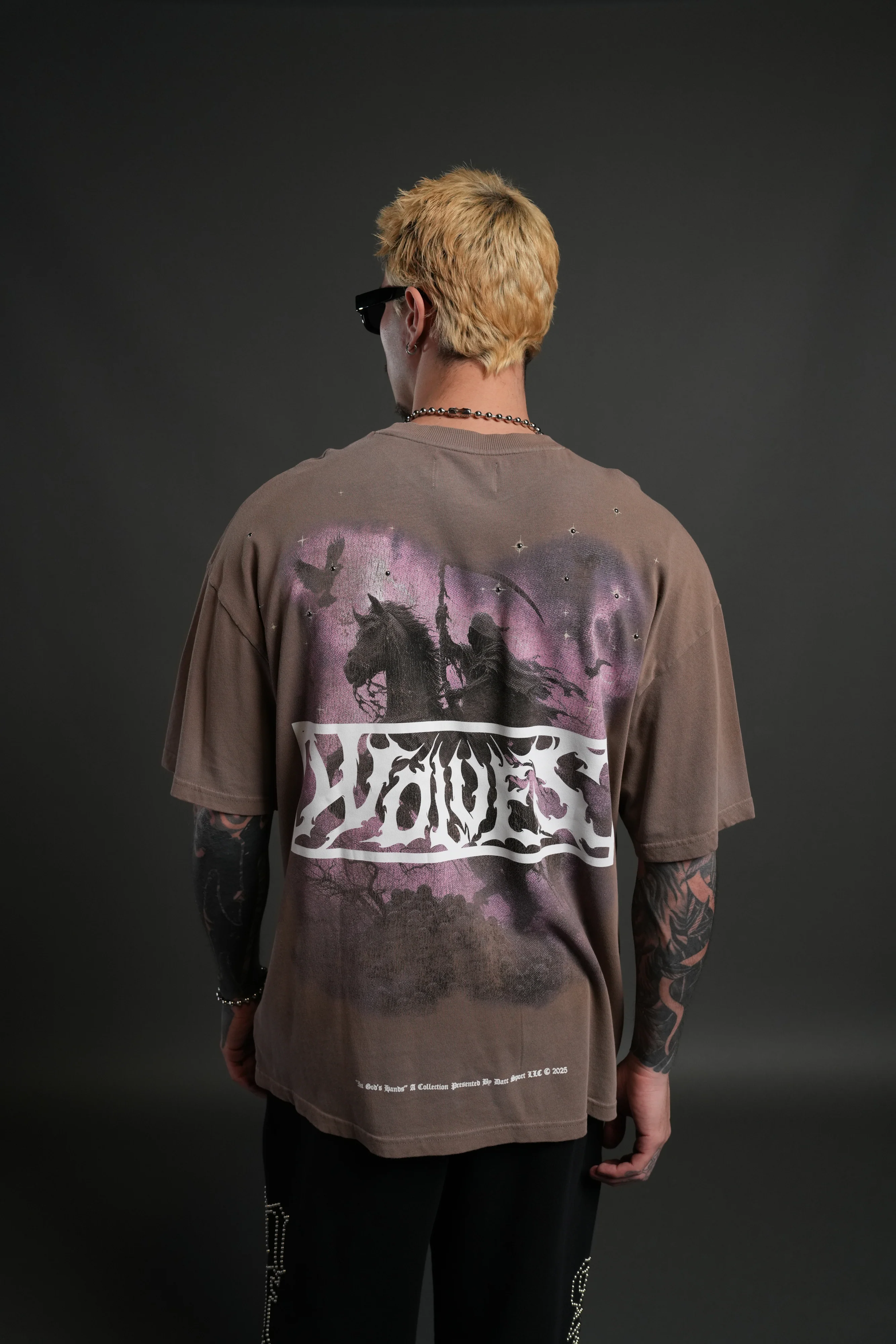 Midnight Horseman "Premium" Oversized Tee in Mojave Brown Drift Wash - Image 4