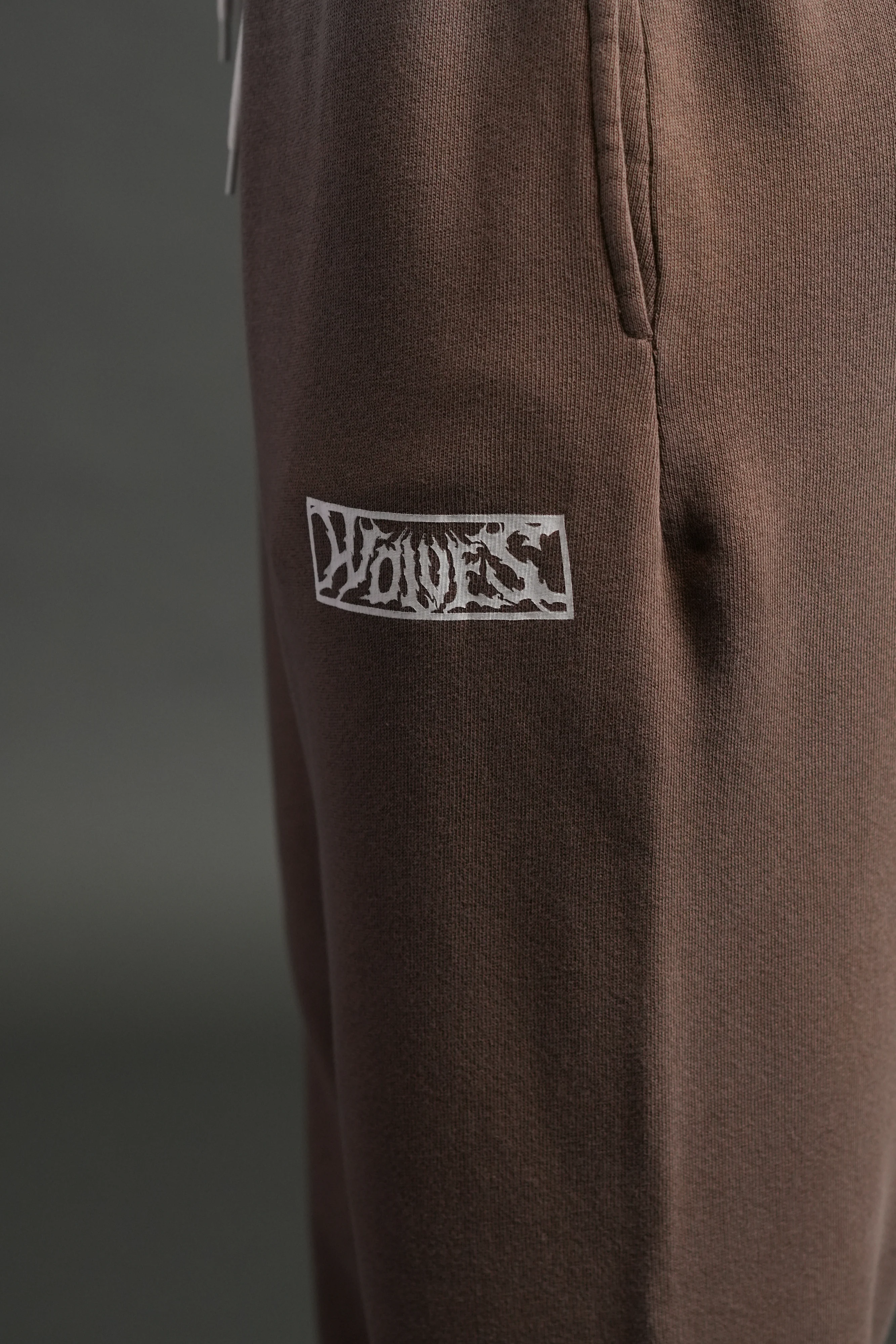 Midnight Wolves Premium Lounger Sweat Pants in Mojave Brown Drift Wash - Image 6