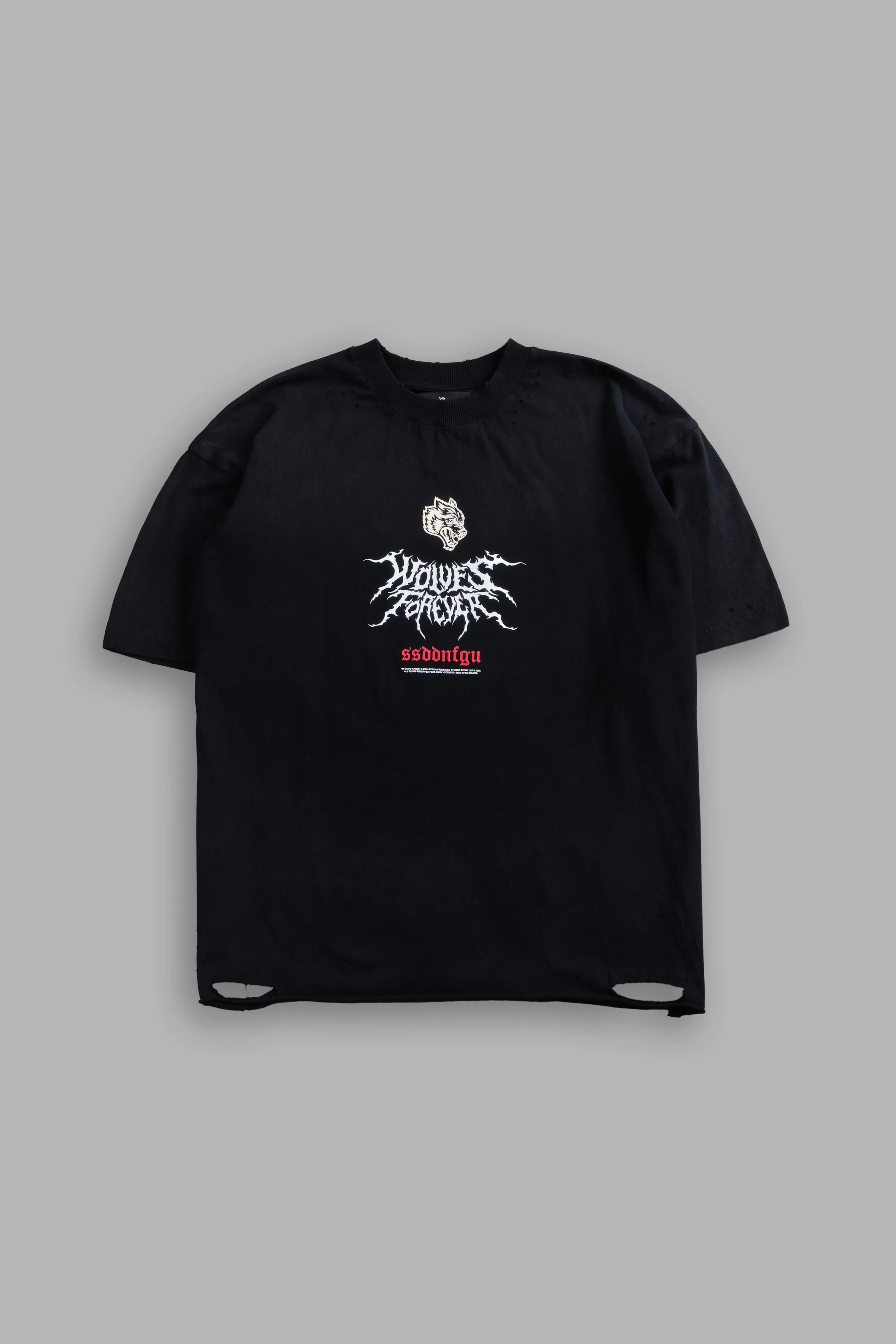 Mori Rose Distressed Grunge Tee in Black Drift Wash - Image 3