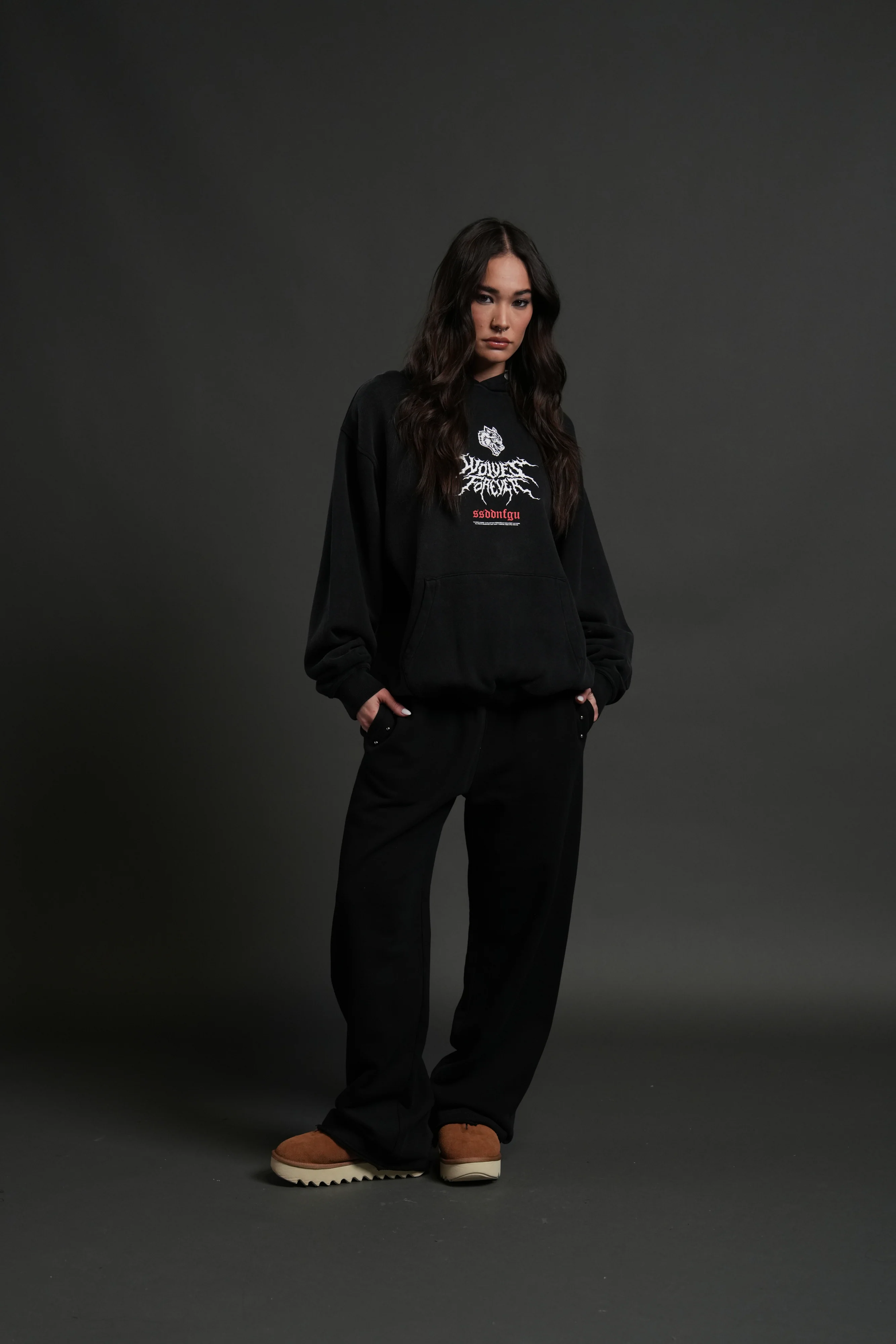 Mori Rose "Pierce" Hoodie in Black Drift Wash - Image 11