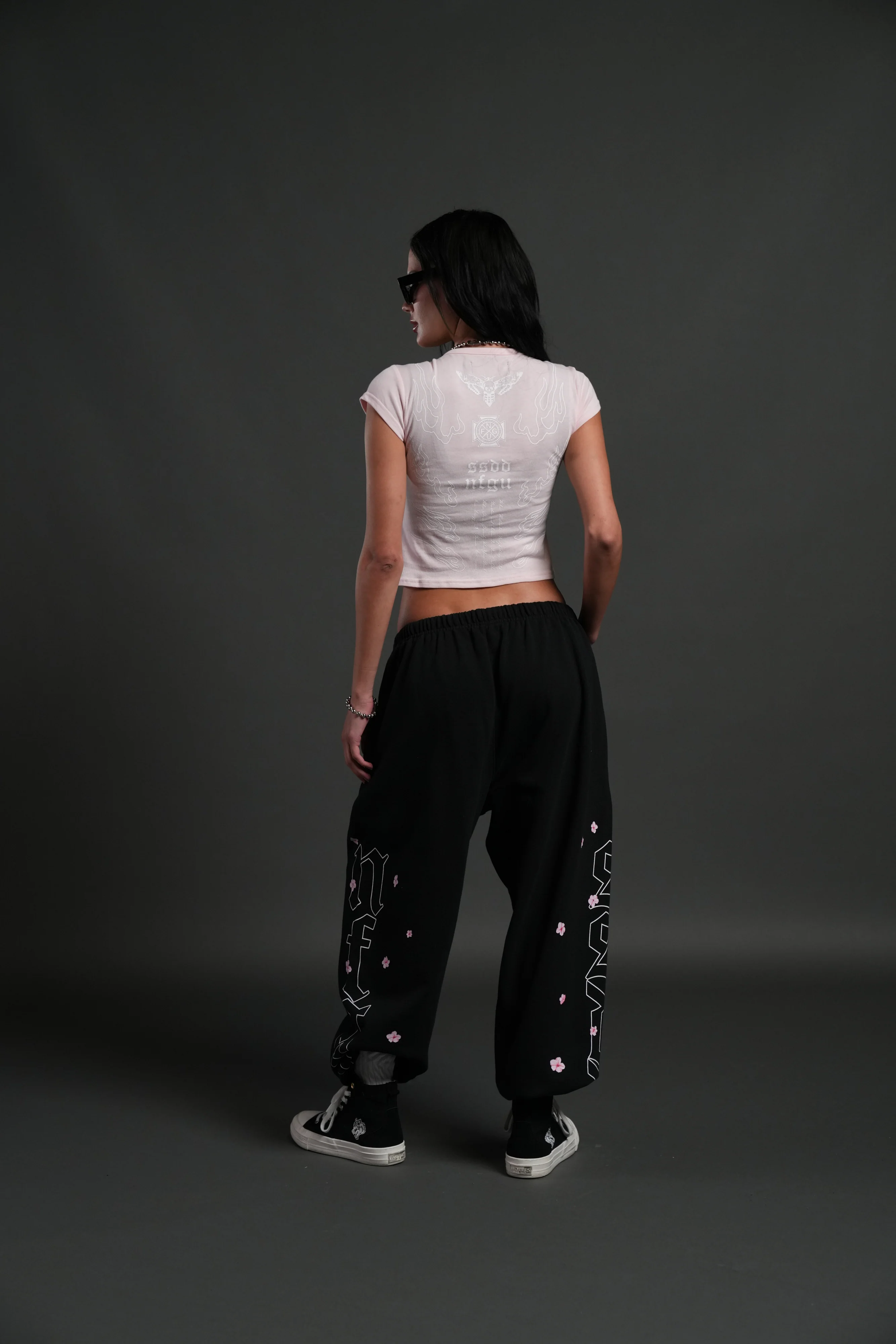 Moth Flames V2 "Baby" Tee in Blush Pink - Image 4