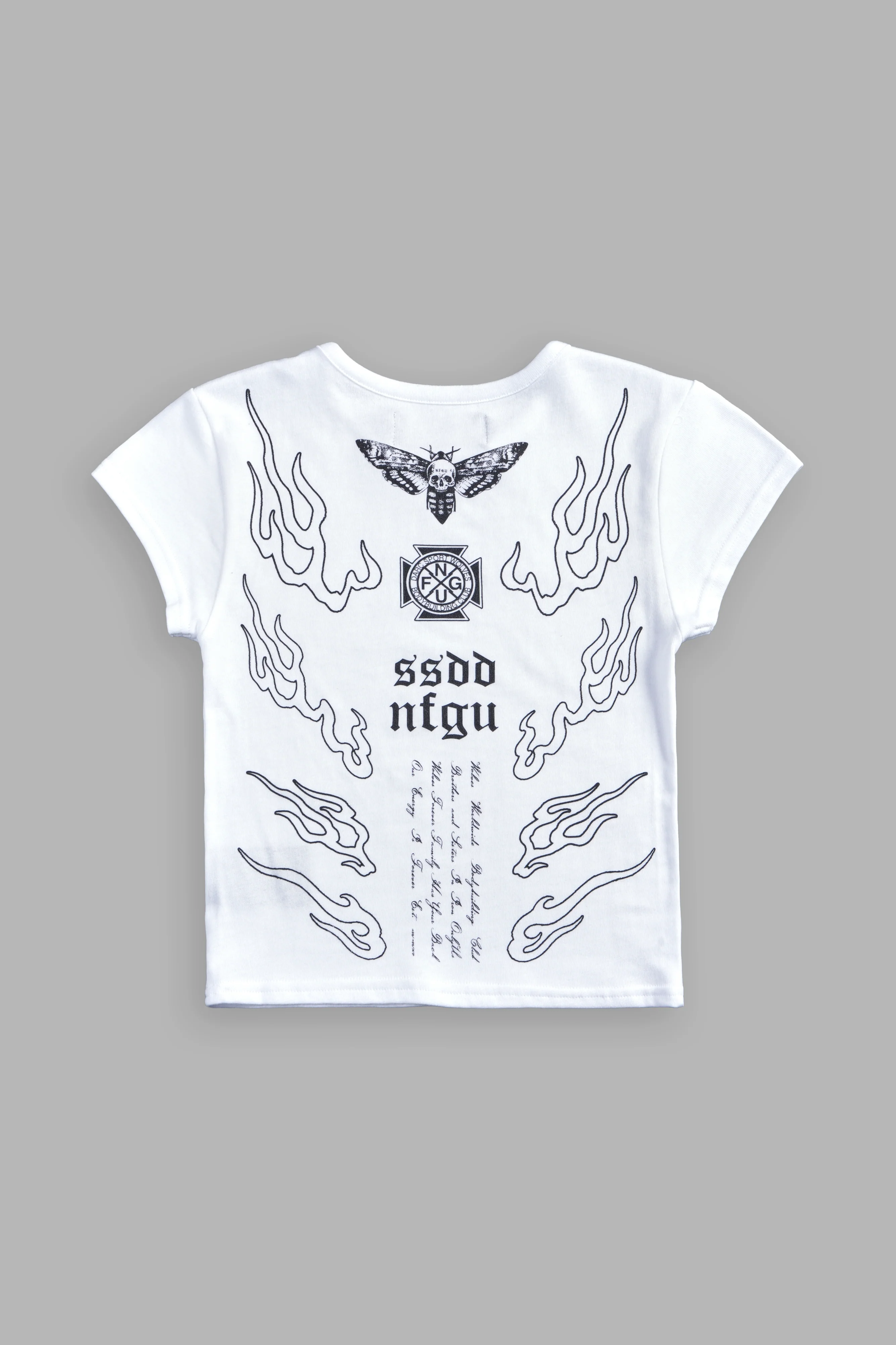 Moth Flames V2 "Baby" Tee in White - Image 7