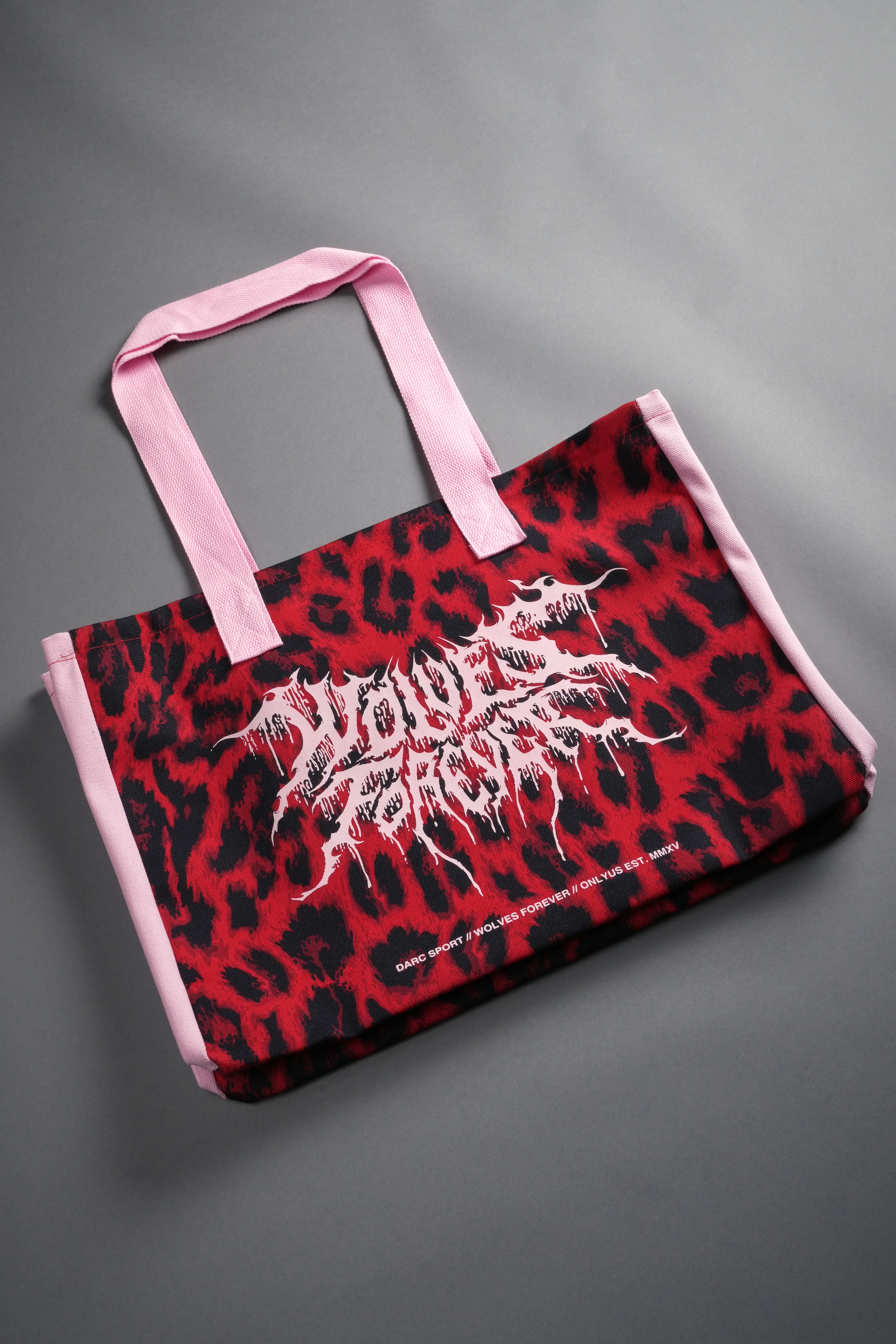Moth Forever Canvas Tote in Red Leopard/Cloud Pink - Image 10