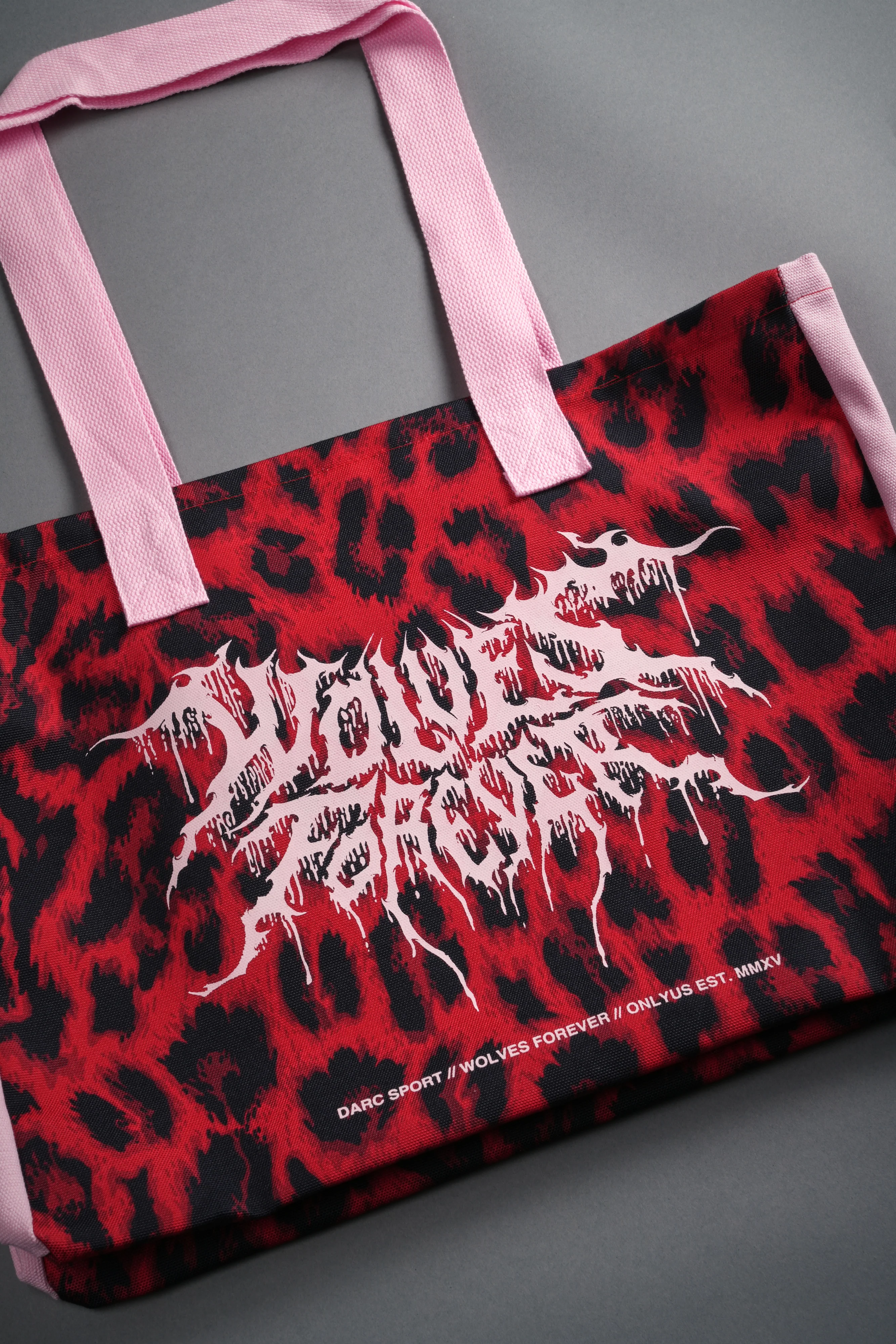 Moth Forever Canvas Tote in Red Leopard/Cloud Pink - Image 11
