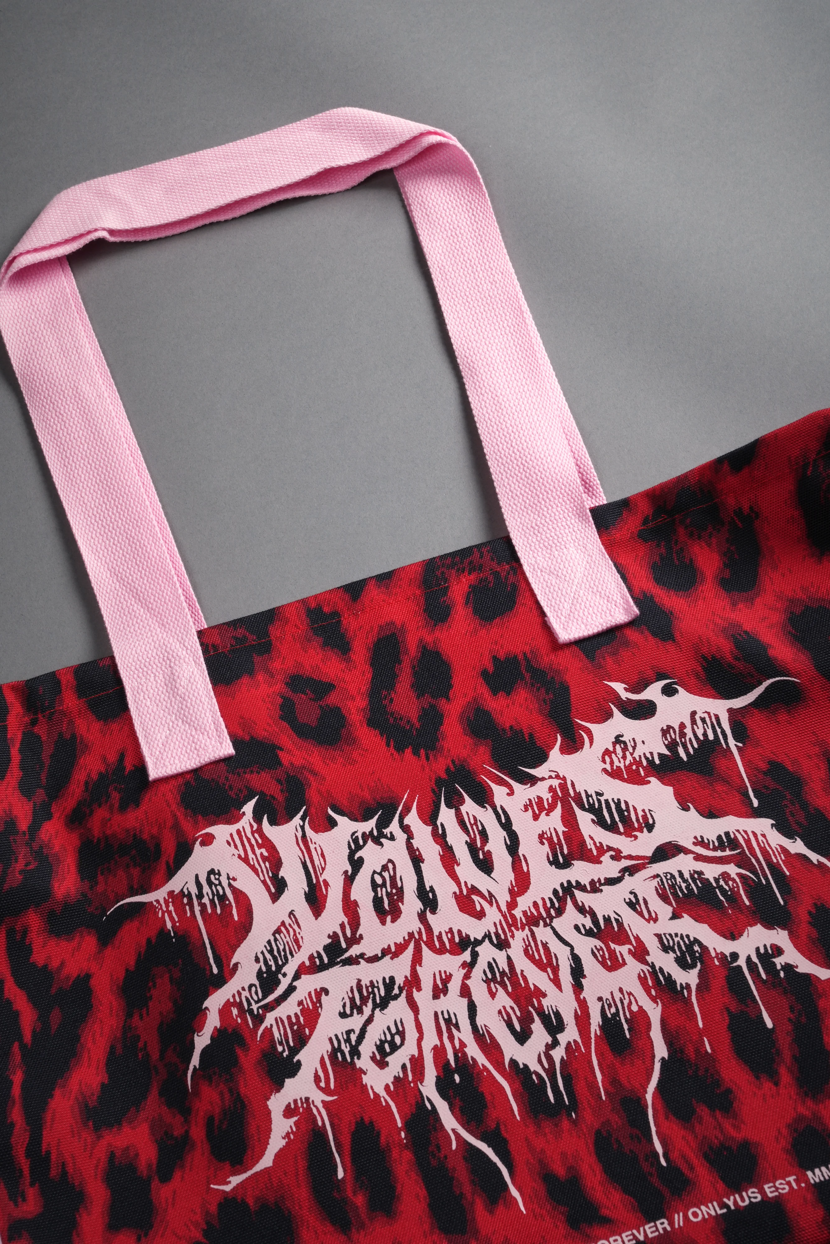 Moth Forever Canvas Tote in Red Leopard/Cloud Pink - Image 12