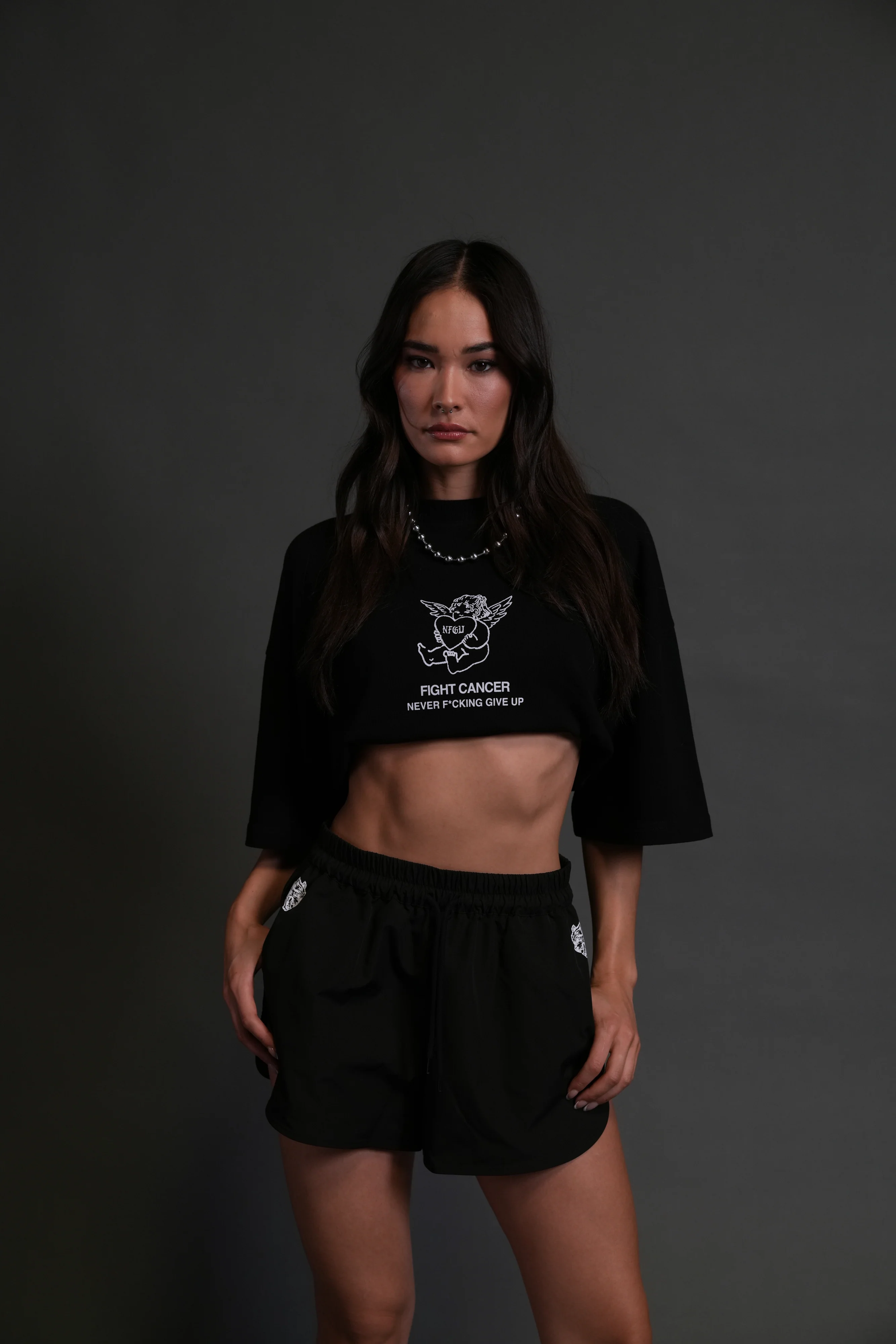 Never F*cking Give Up "Premium" Oversized Tee in Black - Image 4