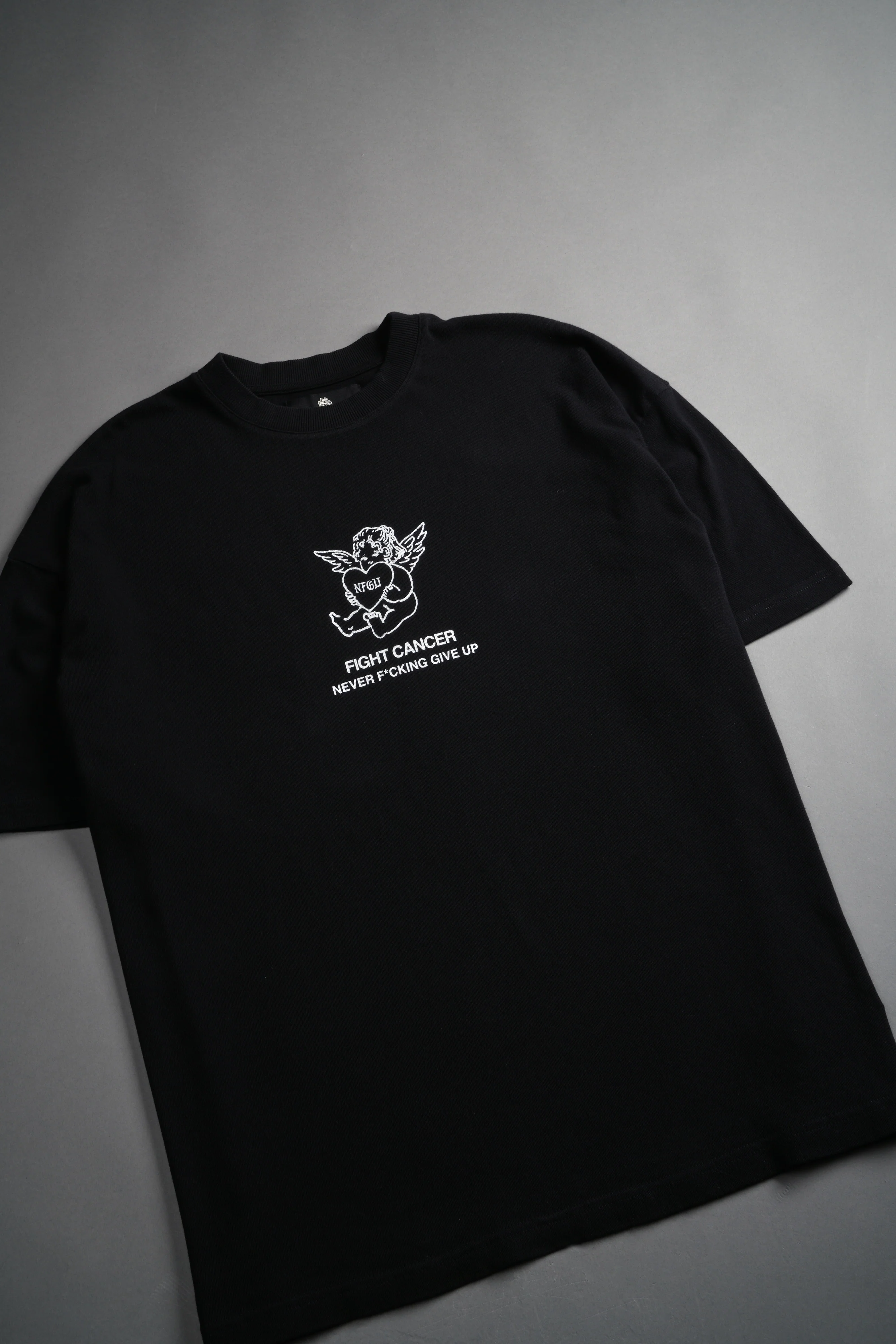 Never F*cking Give Up "Premium" Oversized Tee in Black - Image 9