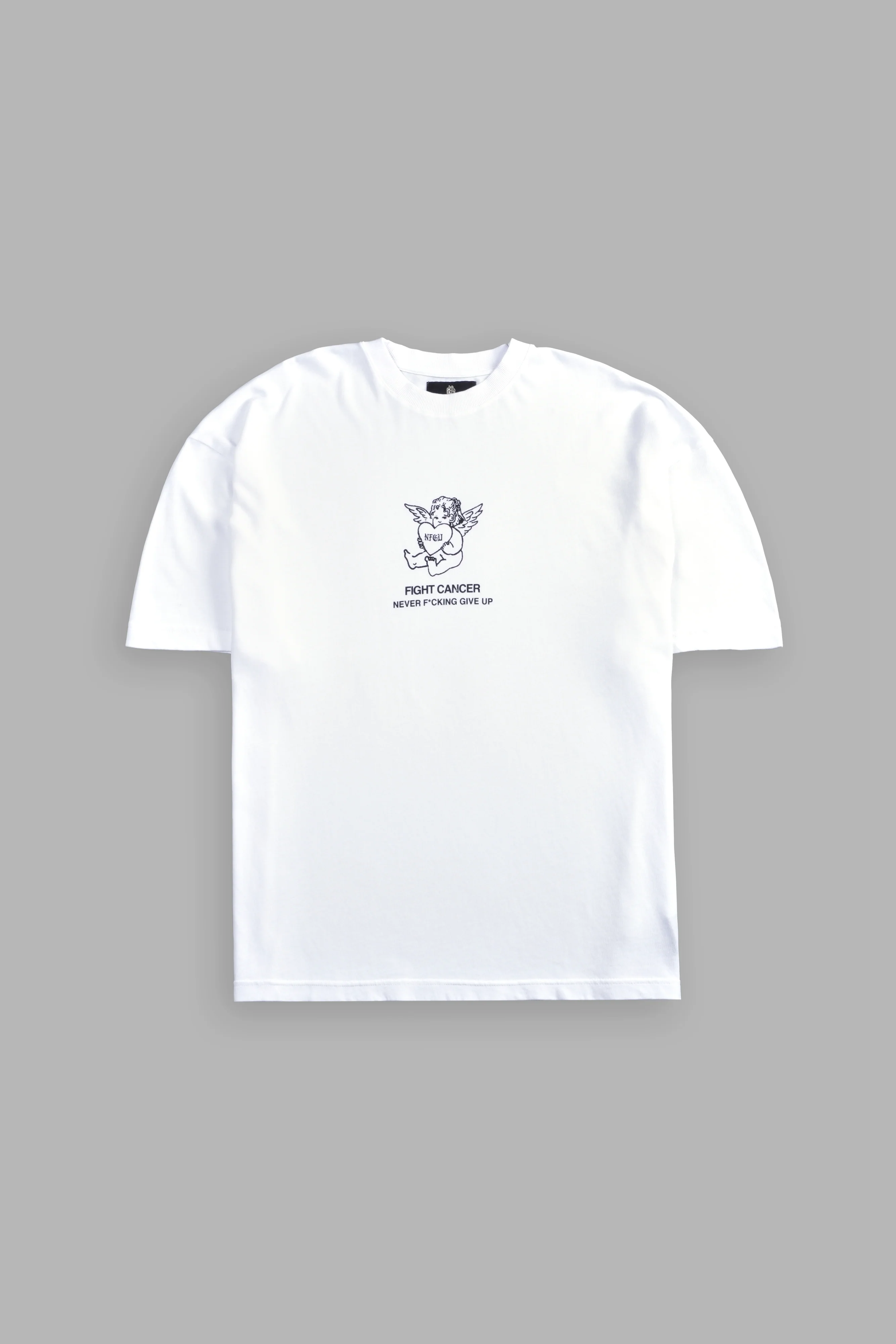 Never F*cking Give Up "Premium" Oversized Tee in White