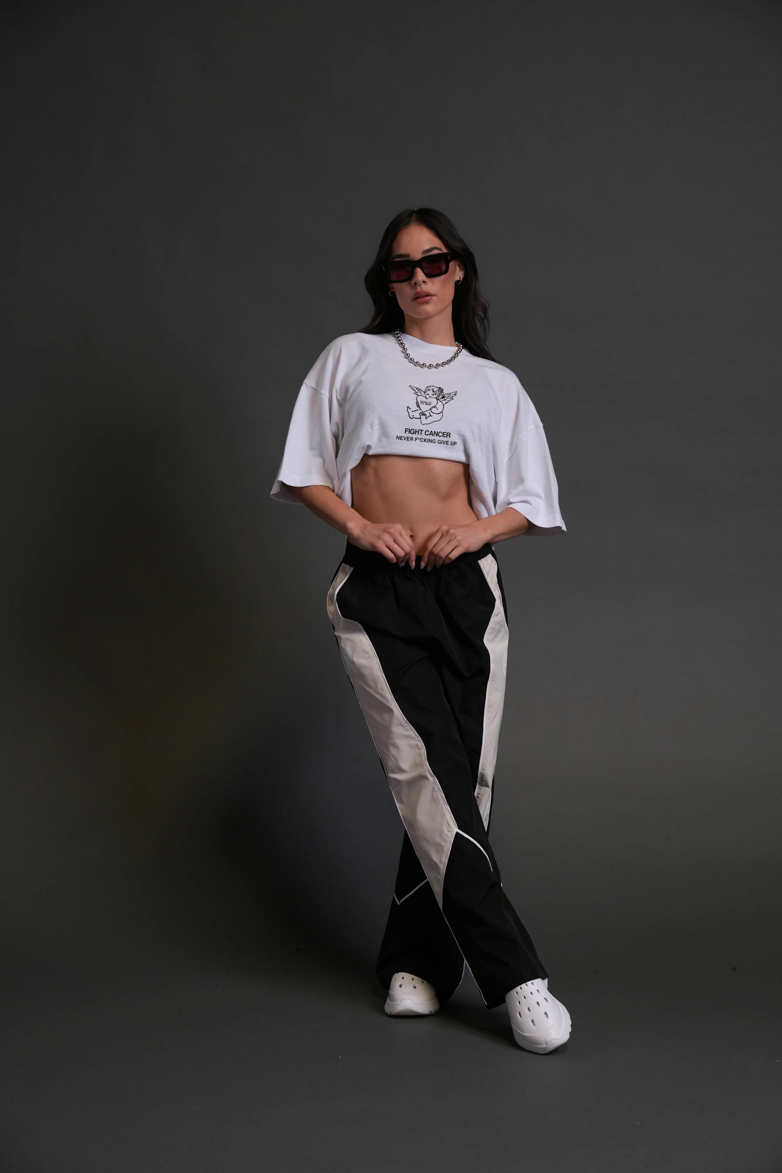 Never F*cking Give Up "Premium" Oversized Tee in White - Image 6