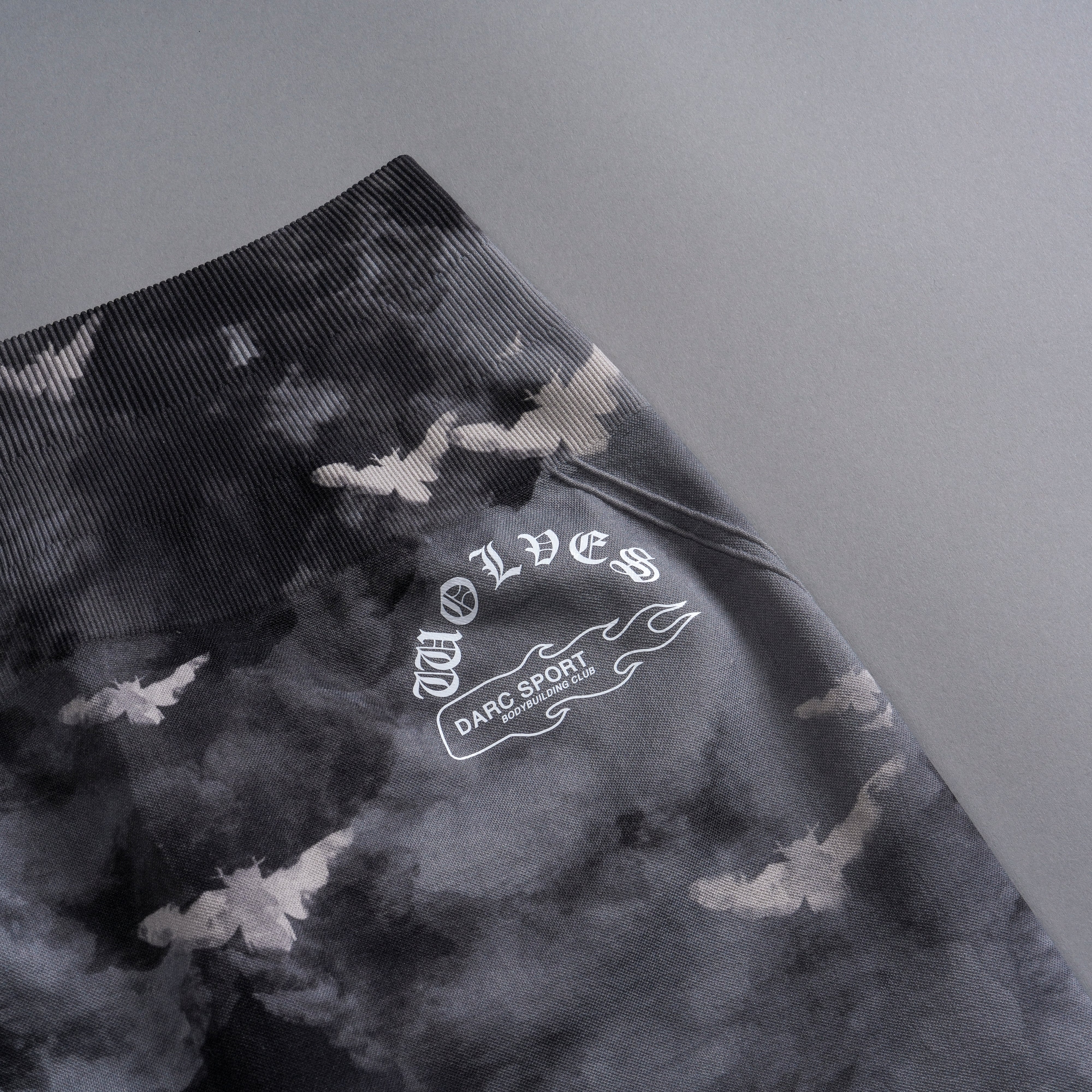 Never Forgotten Everson Seamless "Huxley" Shorts in Black Death Moth Ghost Clouds - Image 10