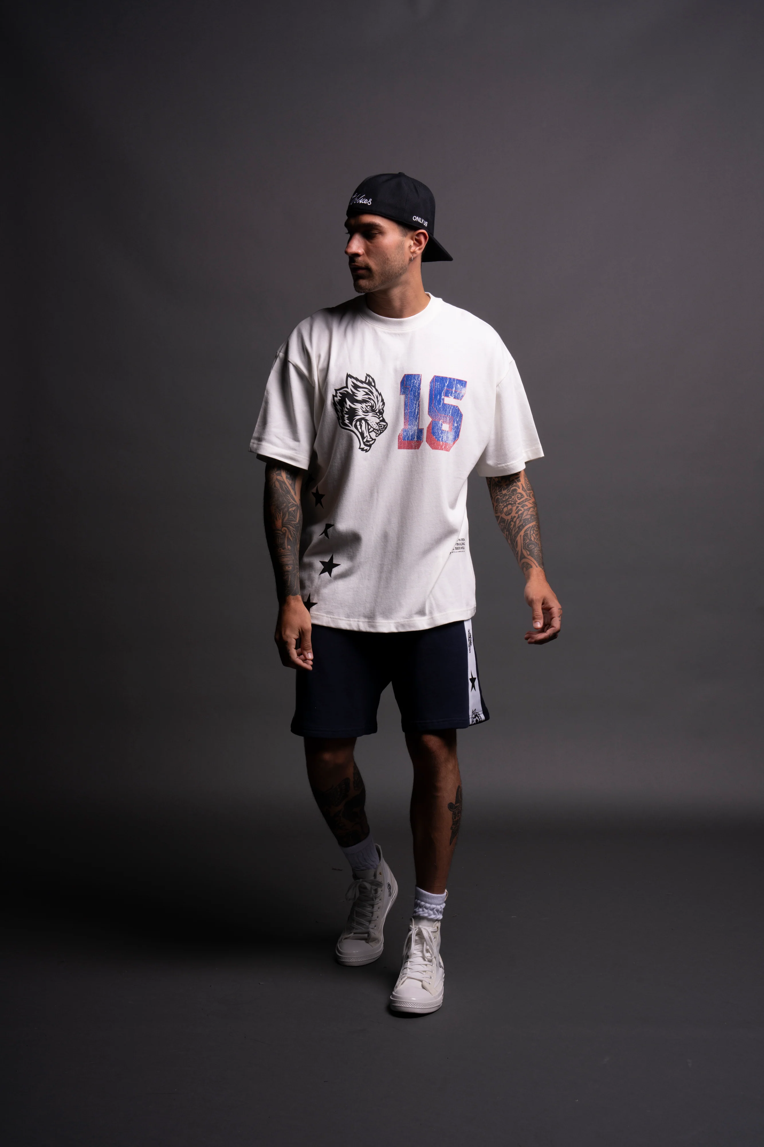 New York New York "Premium" Oversized Tee in Cream - Image 4