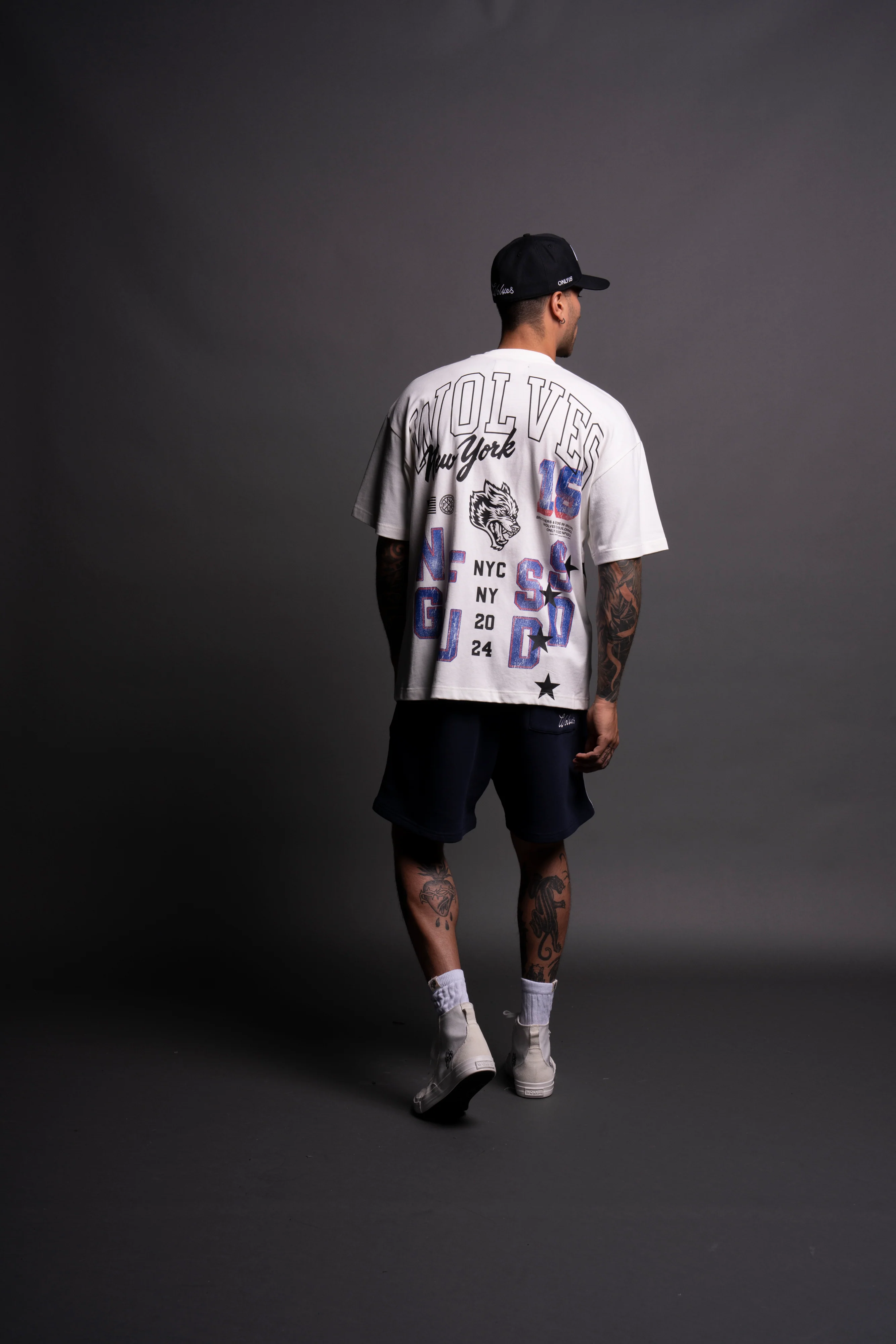 New York New York "Premium" Oversized Tee in Cream - Image 7