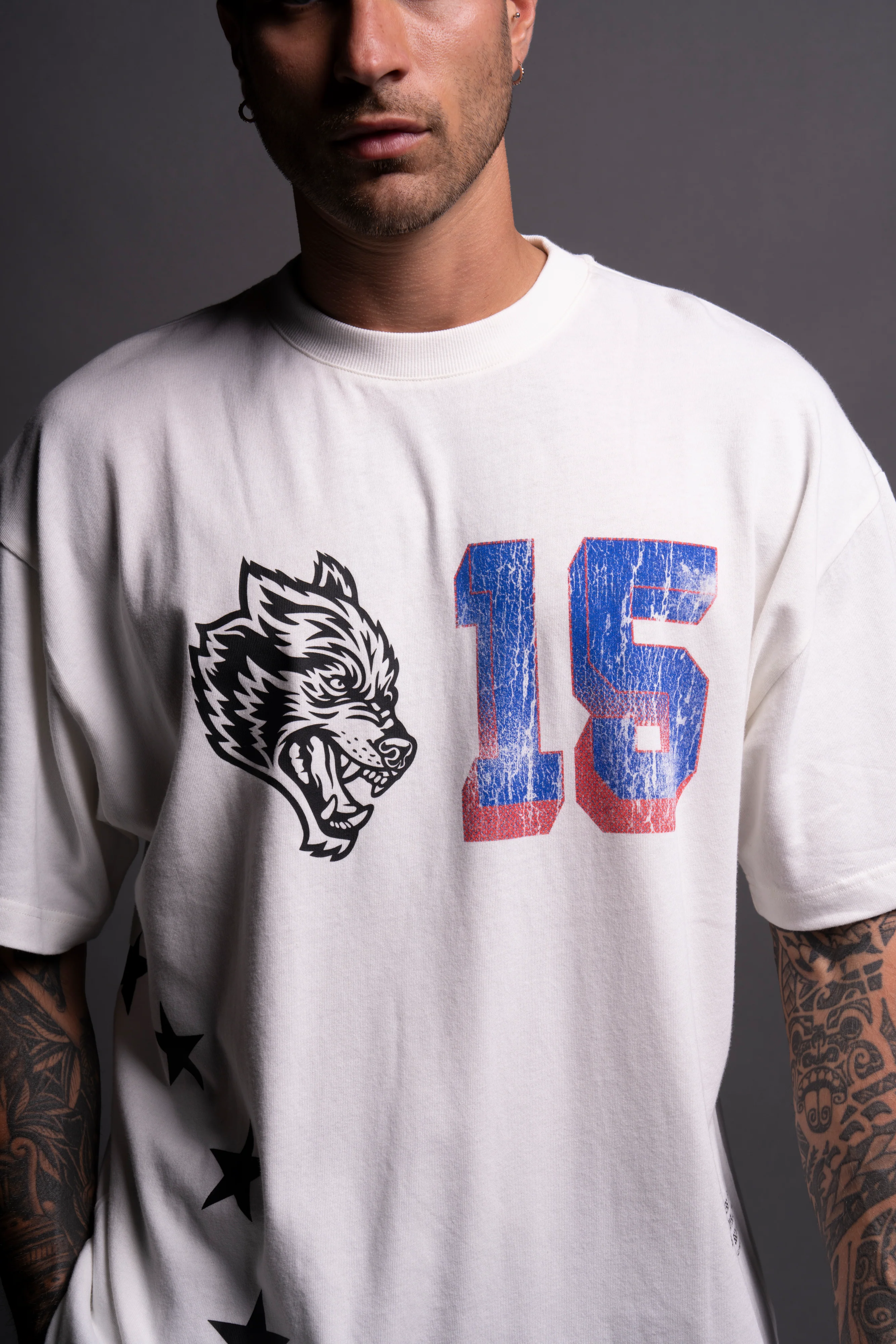 New York New York "Premium" Oversized Tee in Cream - Image 9