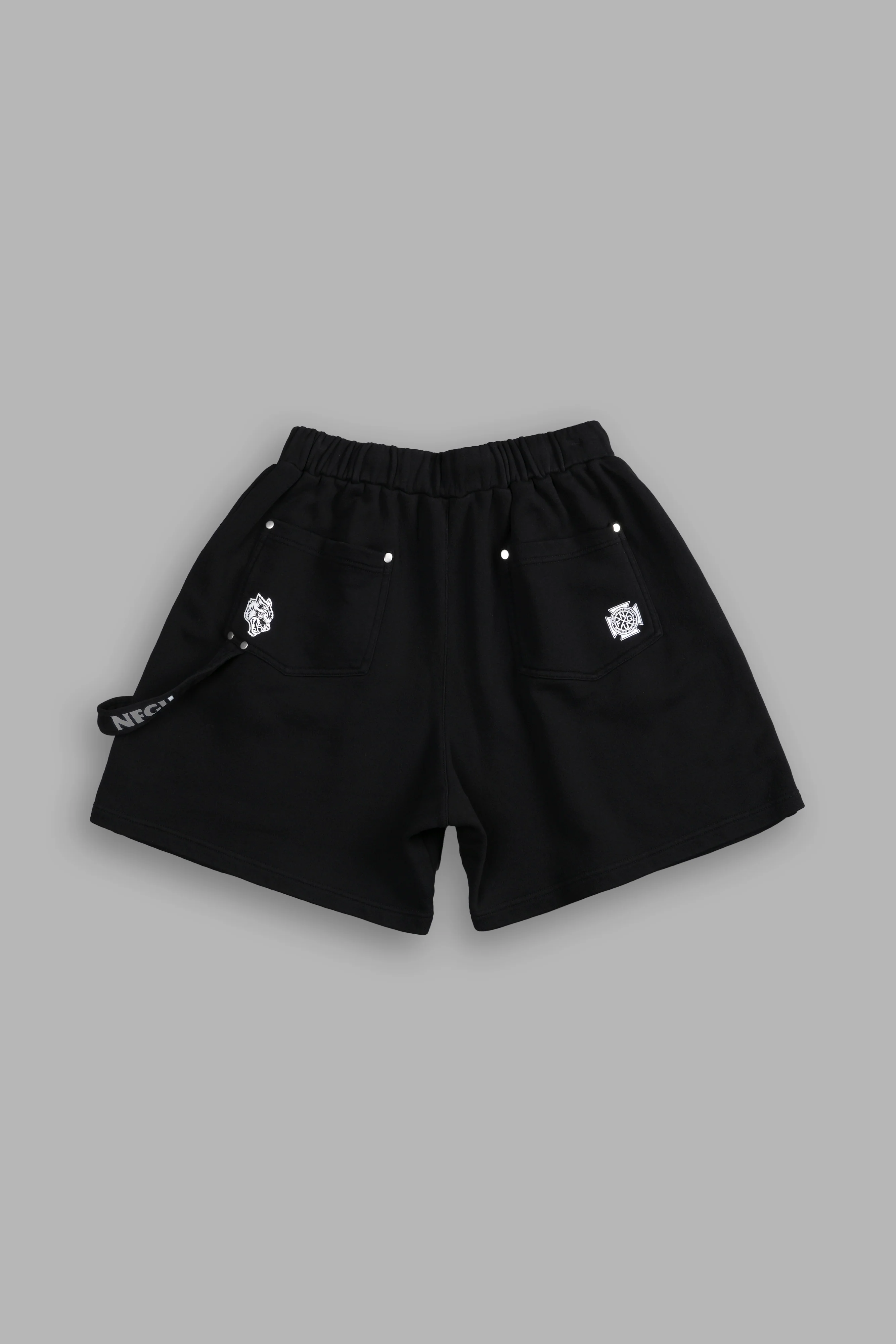 NFGU Forever Rivet Fleece Shorts in Black - Image 2