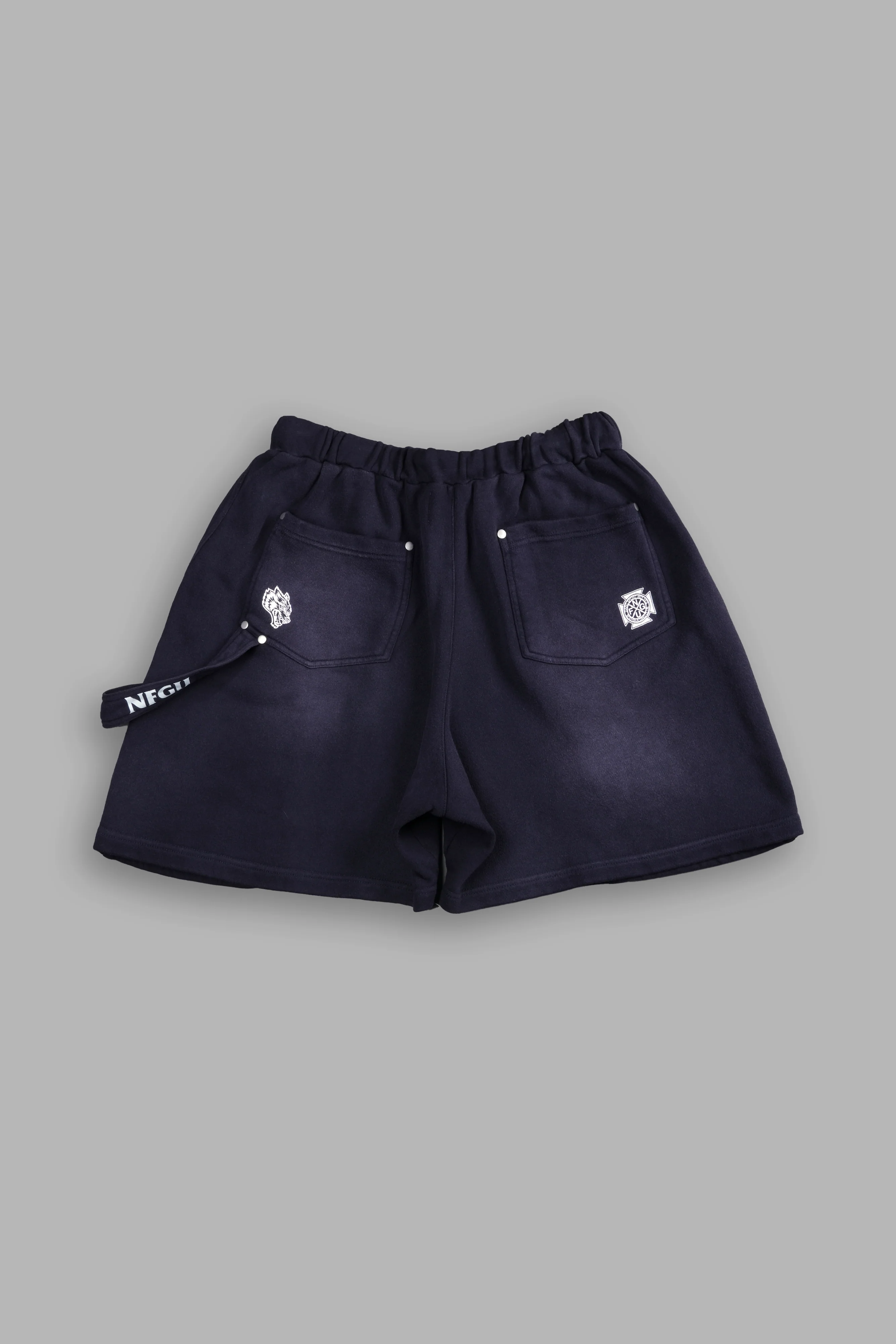 NFGU Forever Rivet Fleece Shorts in Nightshade Sun Fade - Image 3