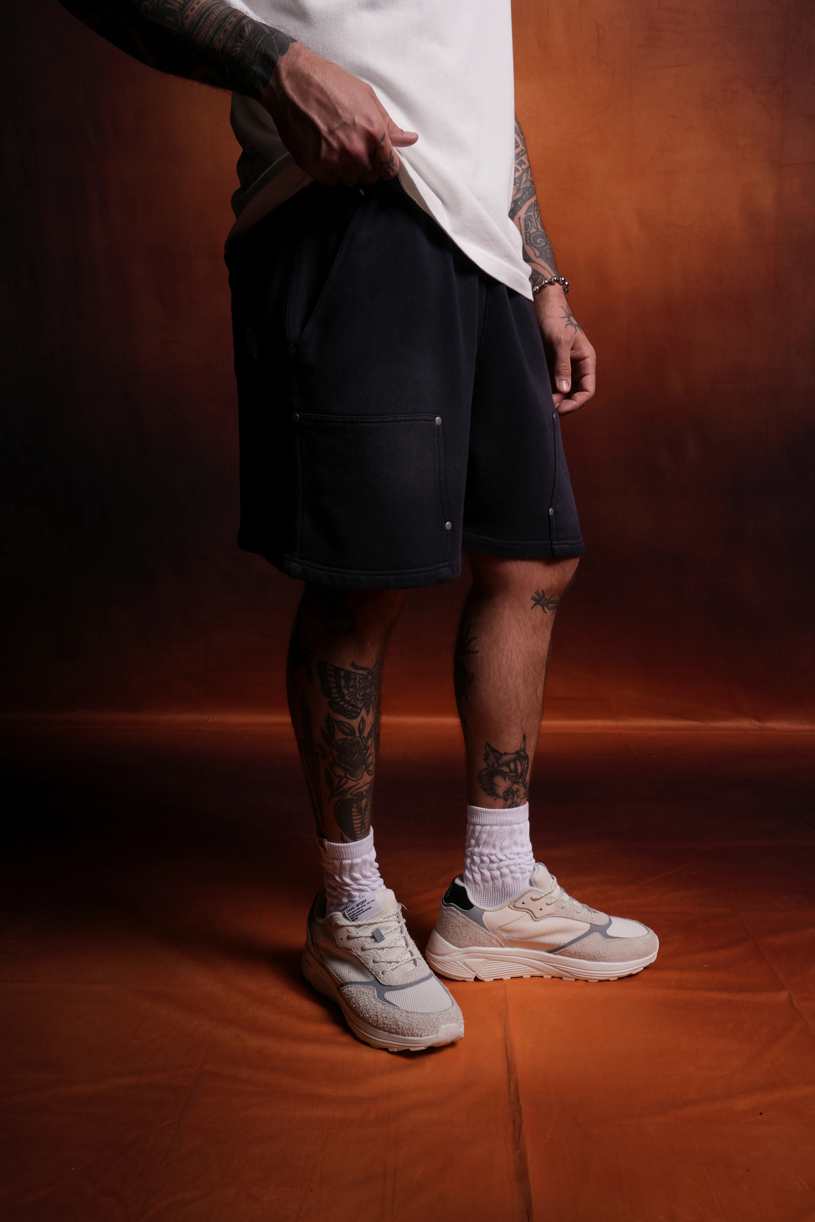 NFGU Forever Rivet Fleece Shorts in Nightshade Sun Fade - Image 9