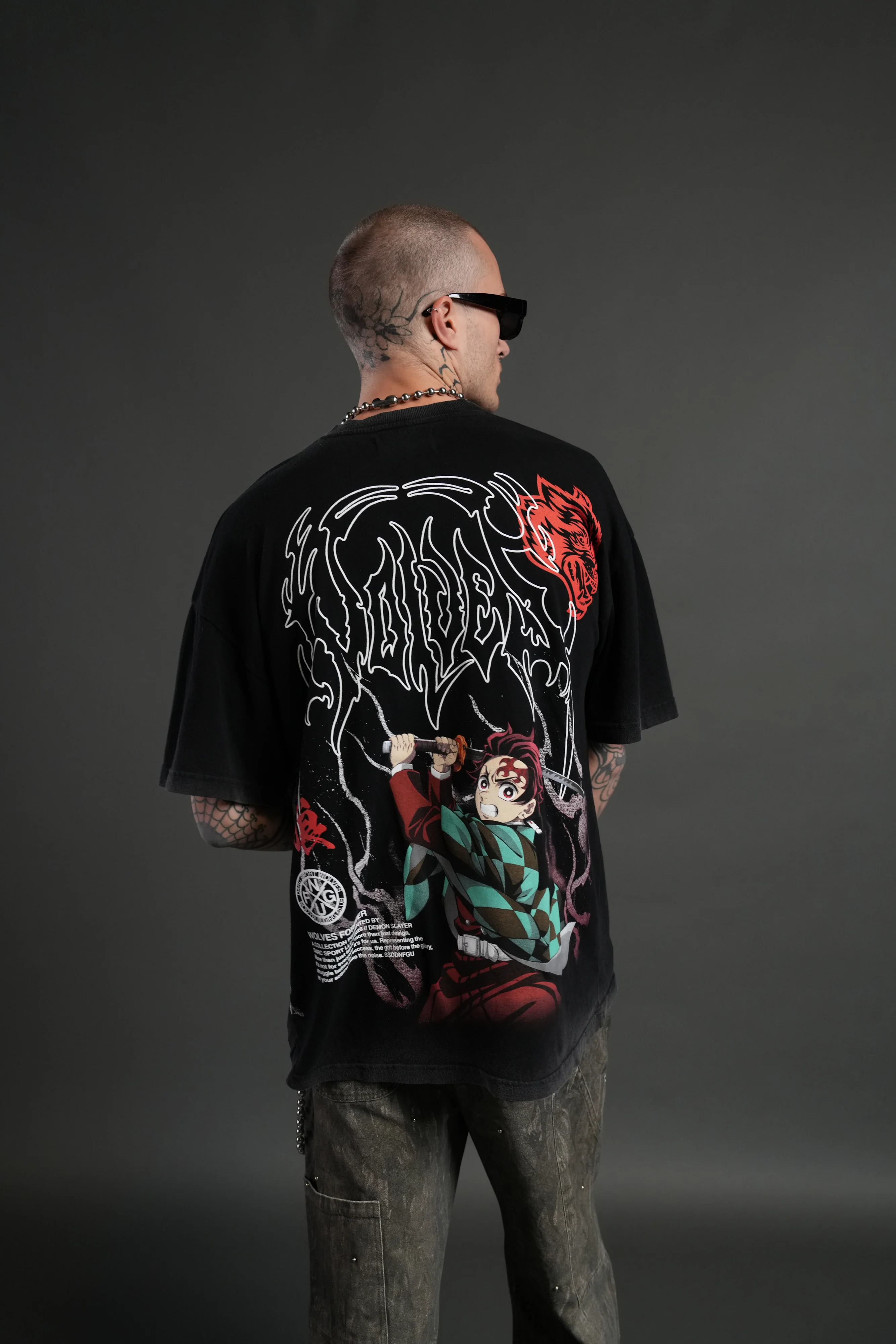 NFGU Tanjiro "Premium" Oversized Tee in Black - Image 4