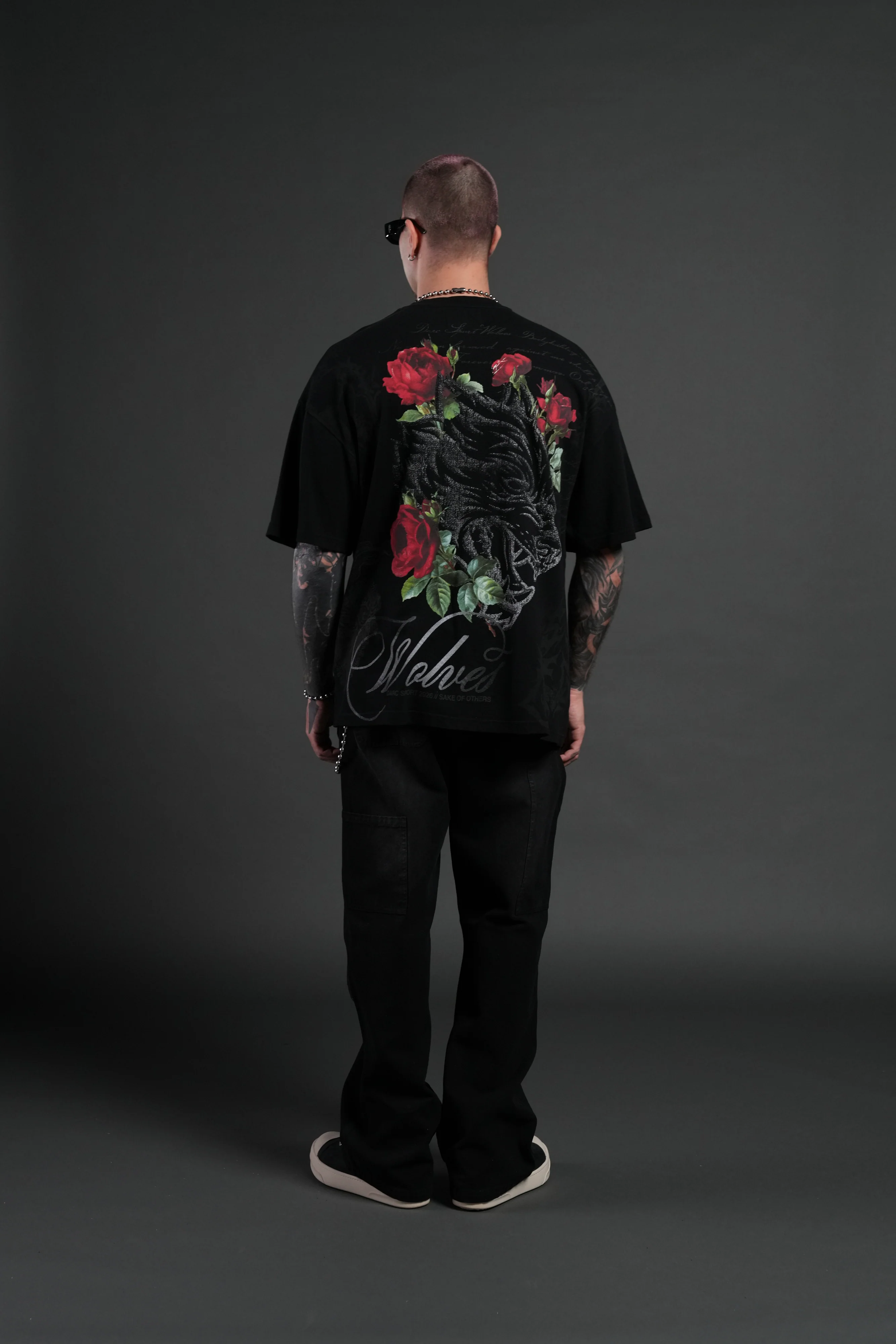 Nocturne Bloom Premium Oversized Tee in Black - Image 6
