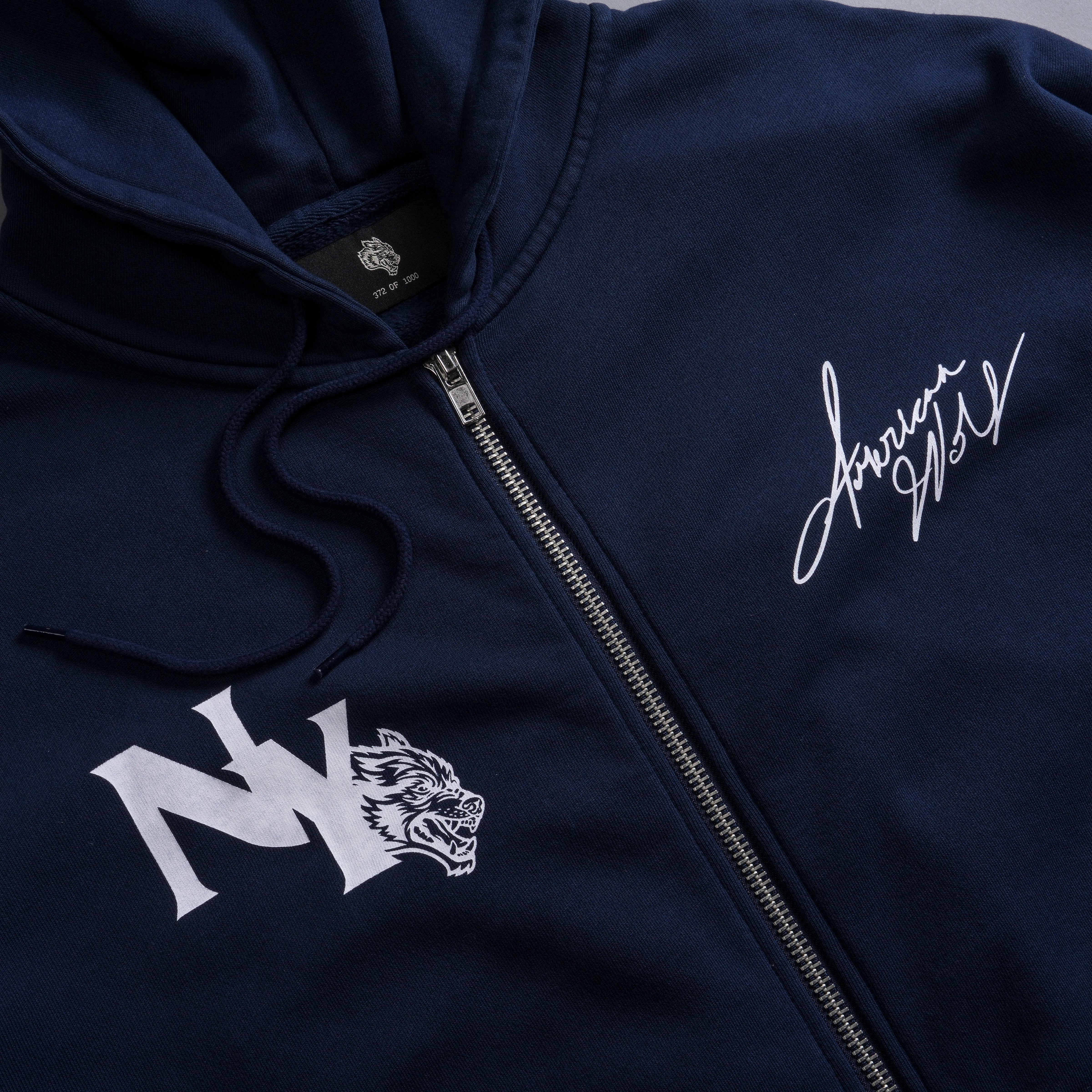 NY Wolf "Chambers" Zip Hoodie in Navy - Image 5