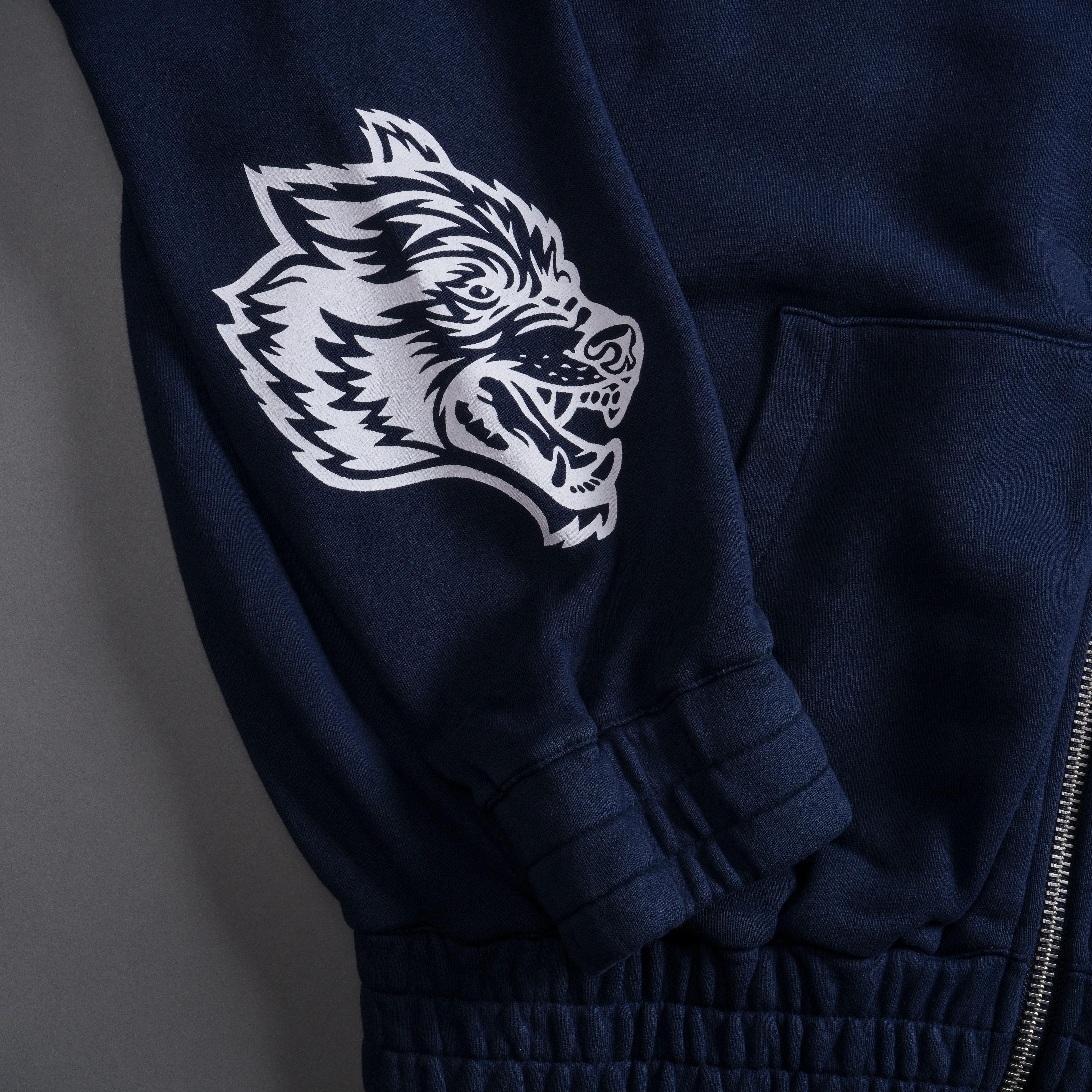 NY Wolf "Chambers" Zip Hoodie in Navy - Image 8