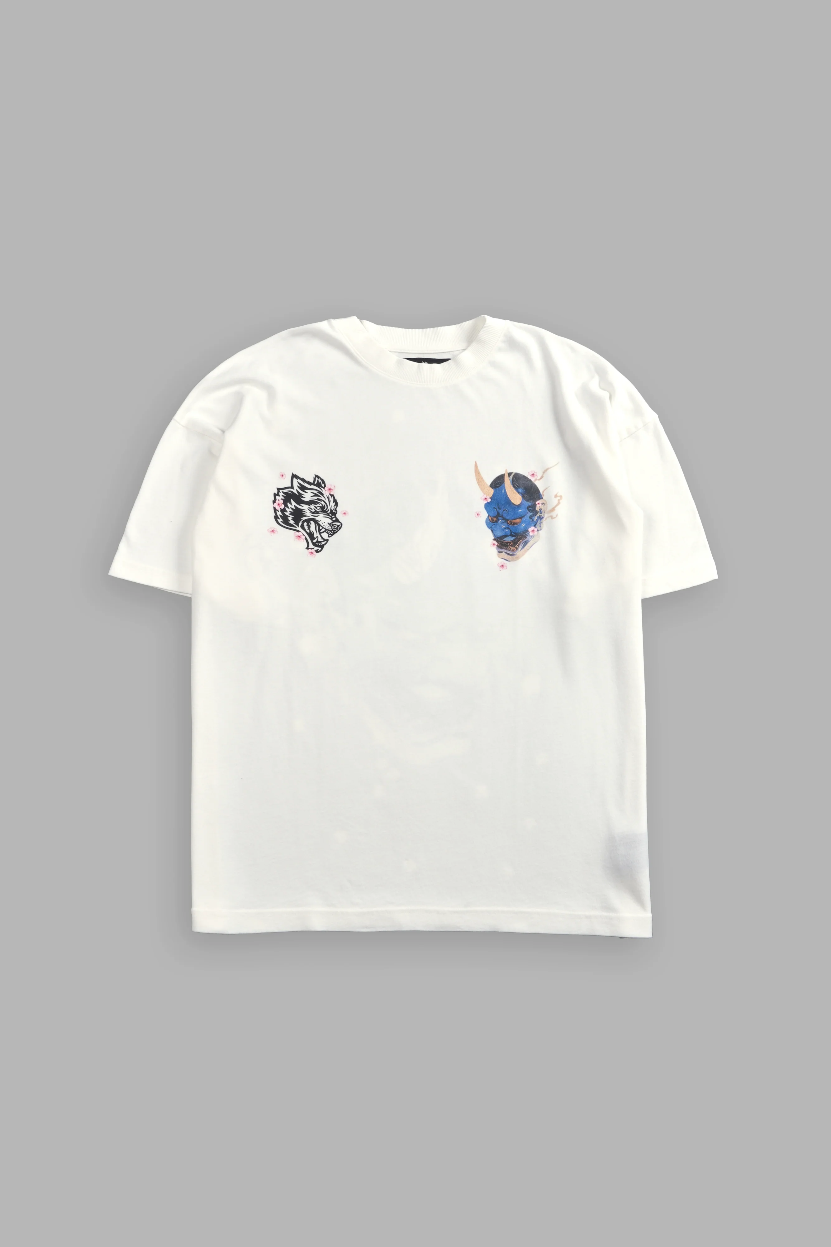 Oni Code Blossom "Premium" Oversized Tee in Cream - Image 3