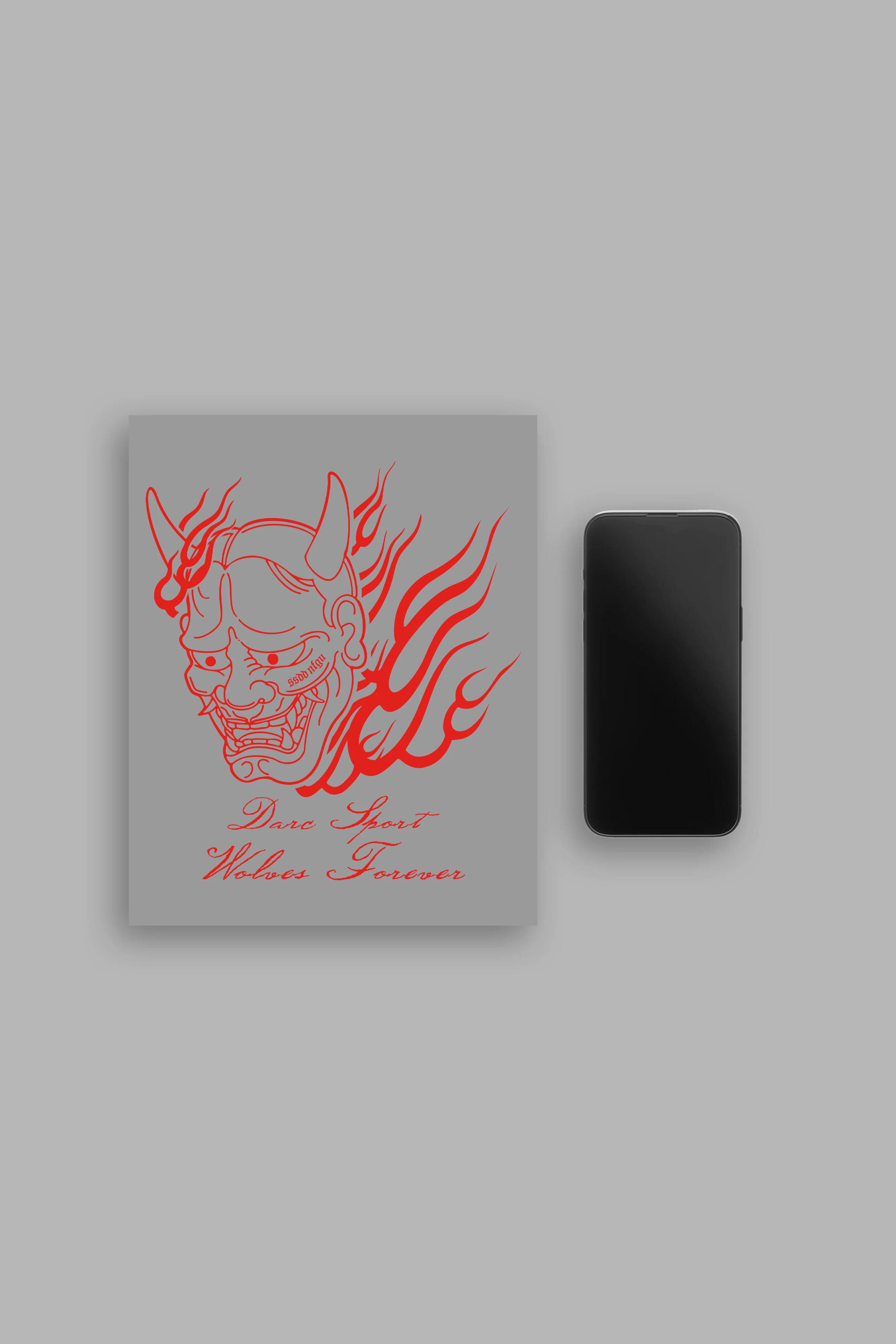 Oni Fire Large Vinyl Decal in Red - Image 2