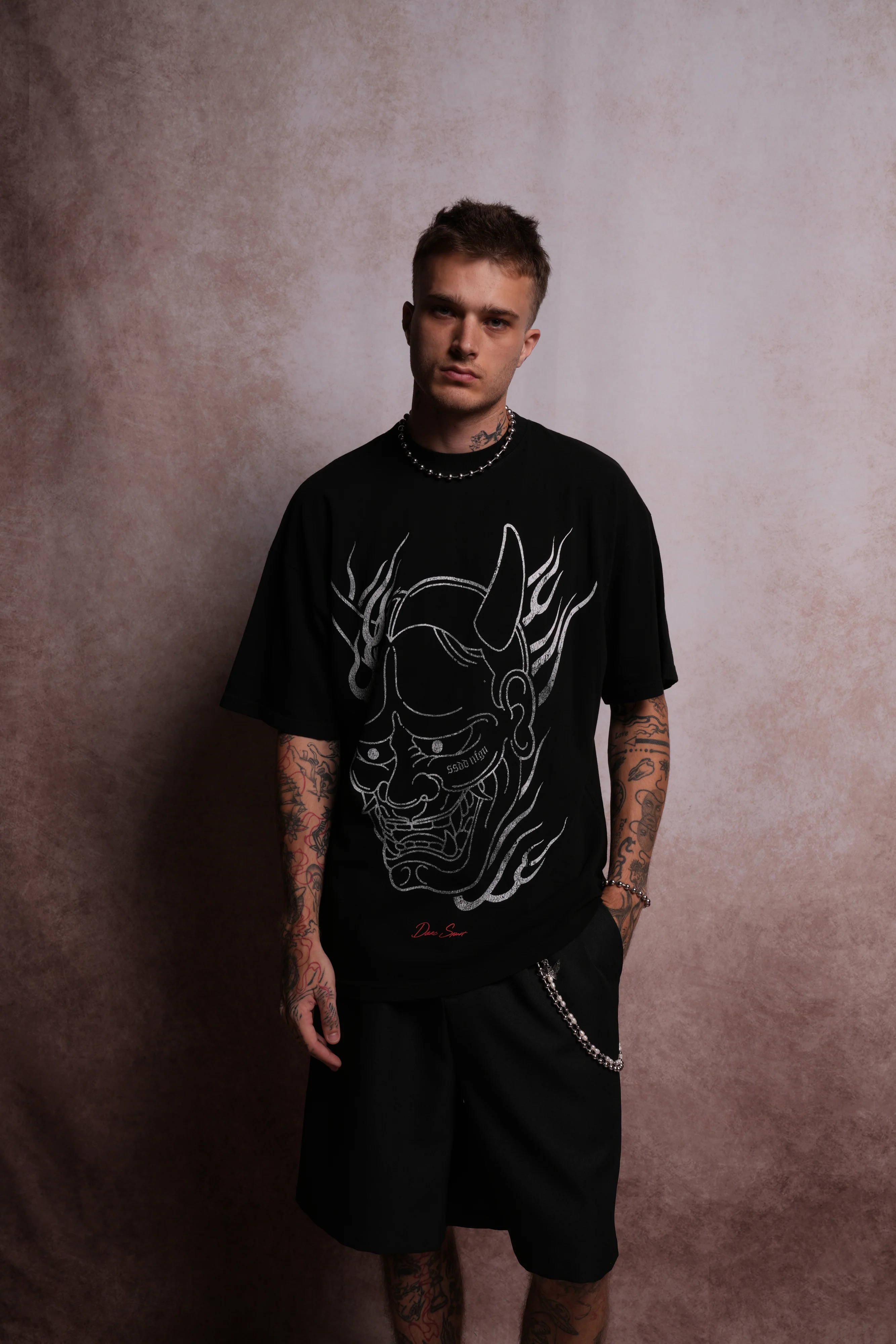 Oni Fire "Premium" Oversized Tee in Black - Image 4
