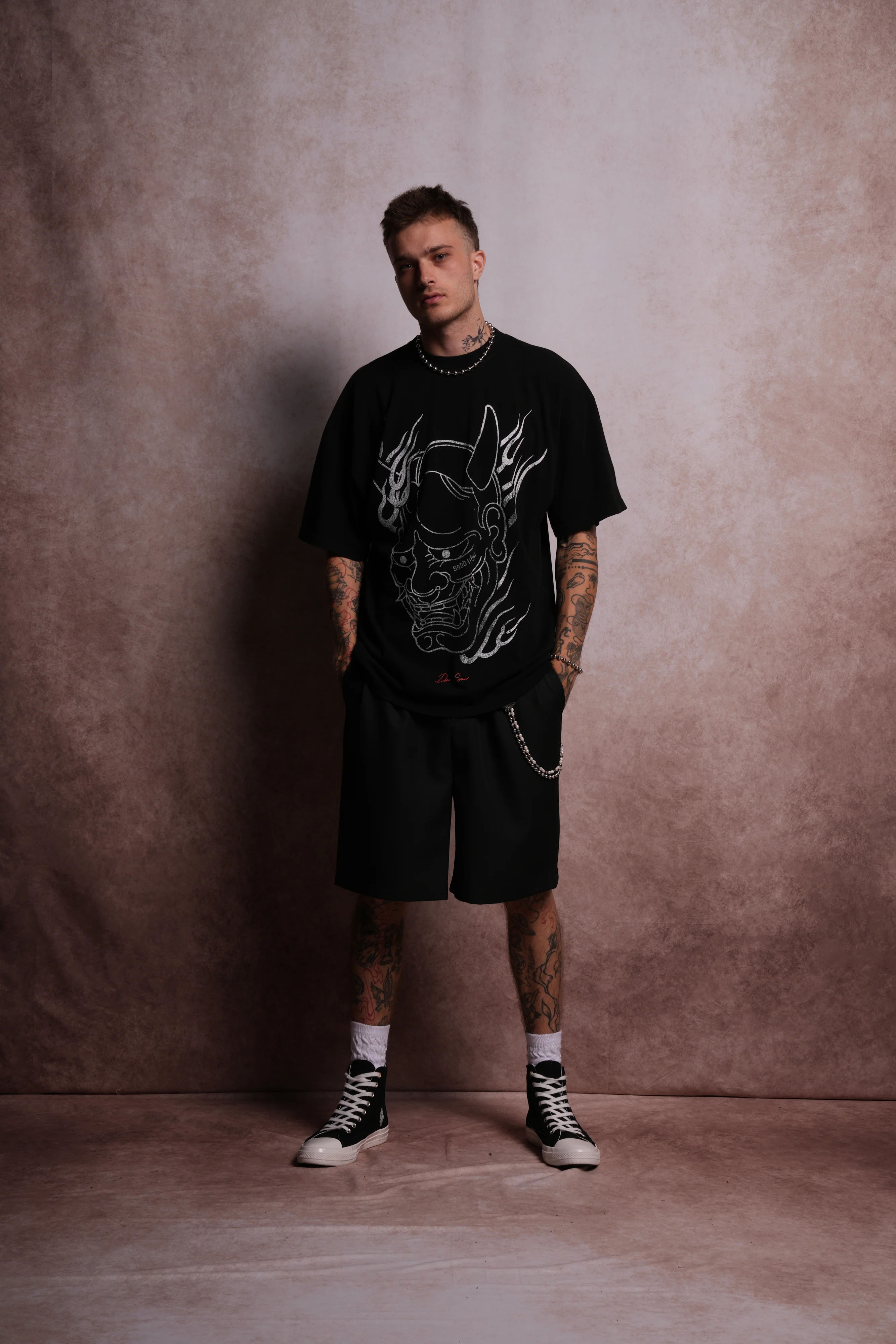 Oni Fire "Premium" Oversized Tee in Black - Image 6