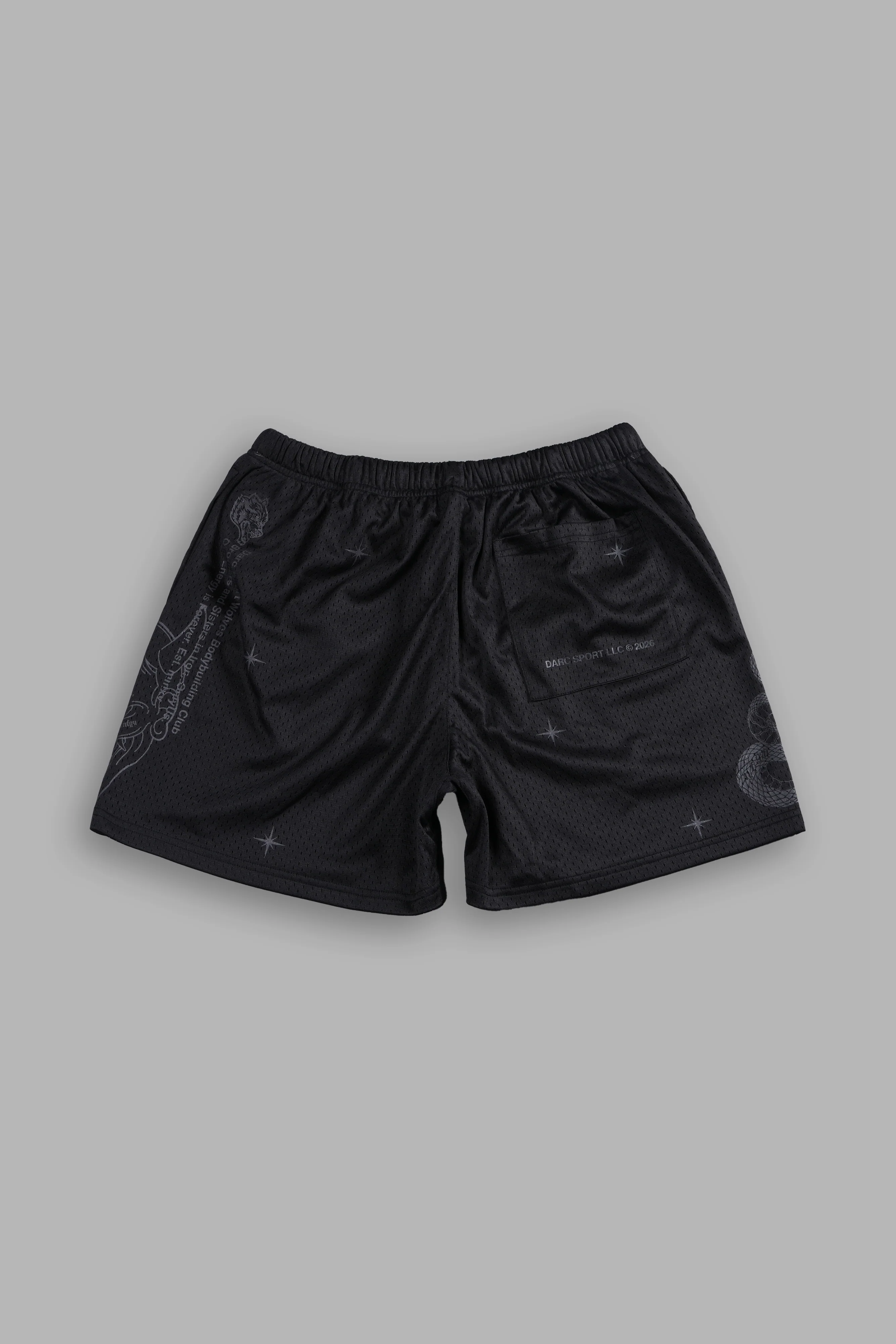 Oni Wolves Mesh Shorts in Black - Image 2