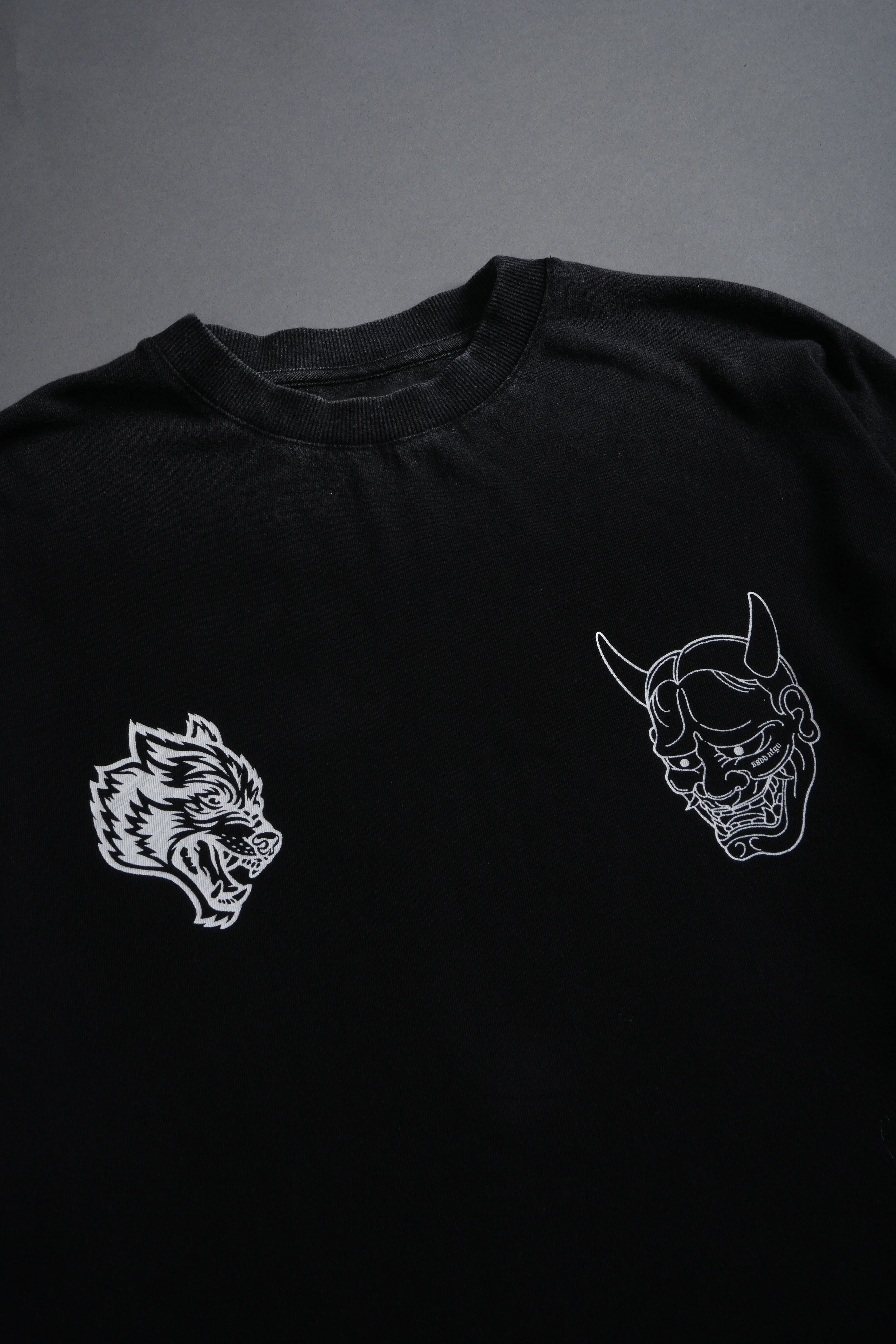 Oni Wolves "Premium" Oversized Tee in Black - Image 3