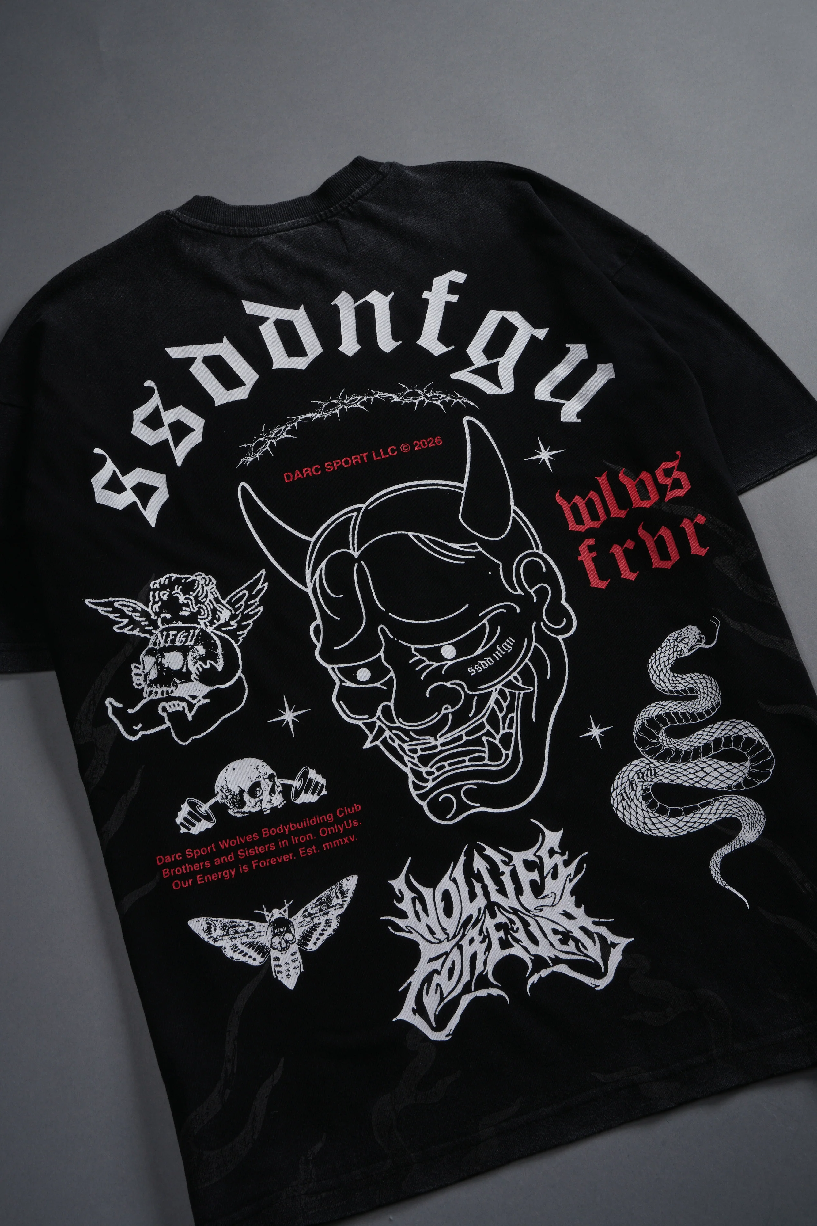Oni Wolves "Premium" Oversized Tee in Black - Image 5