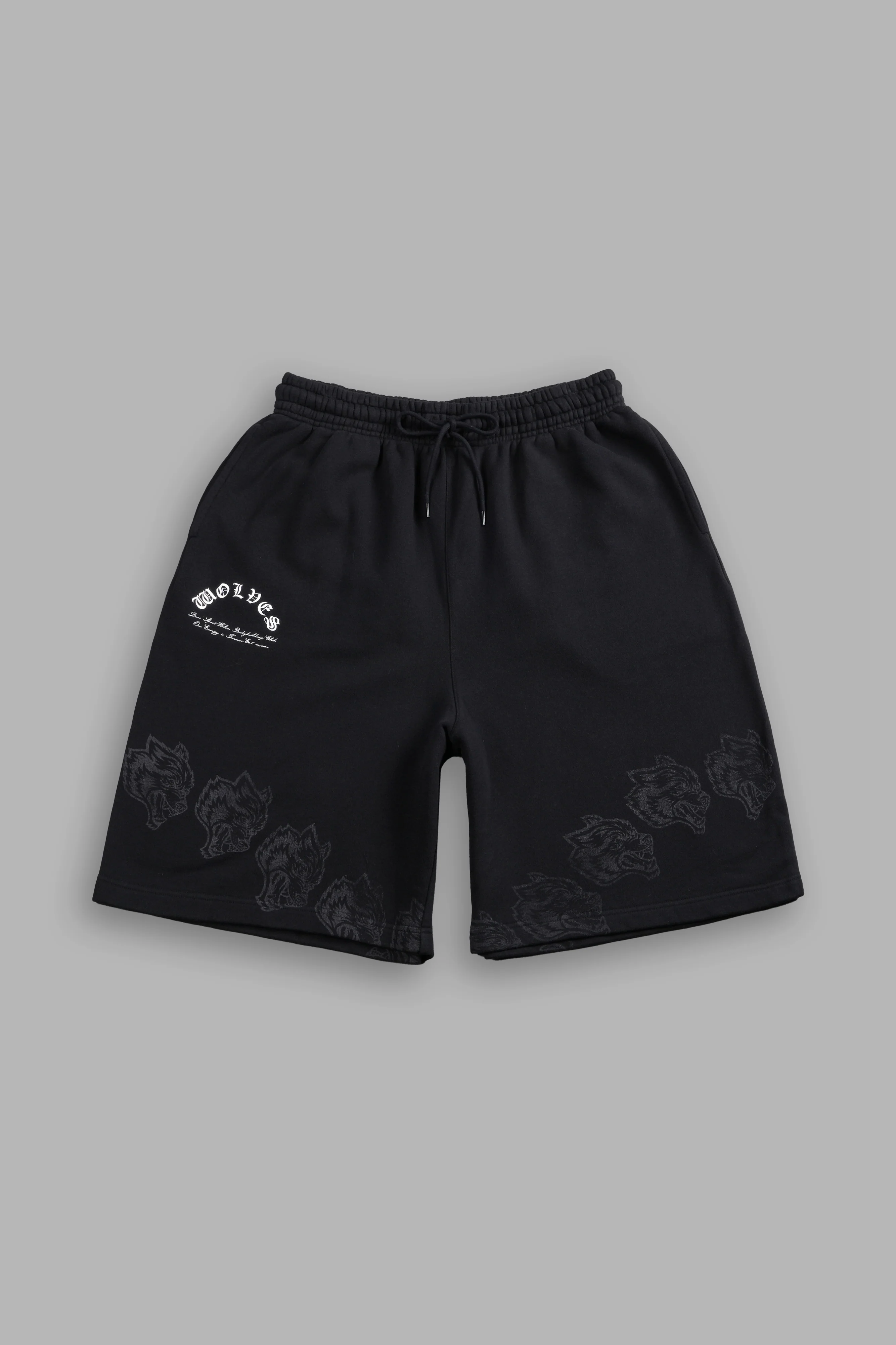 Only Wolves Oversized Osiris Sweat Shorts in Black