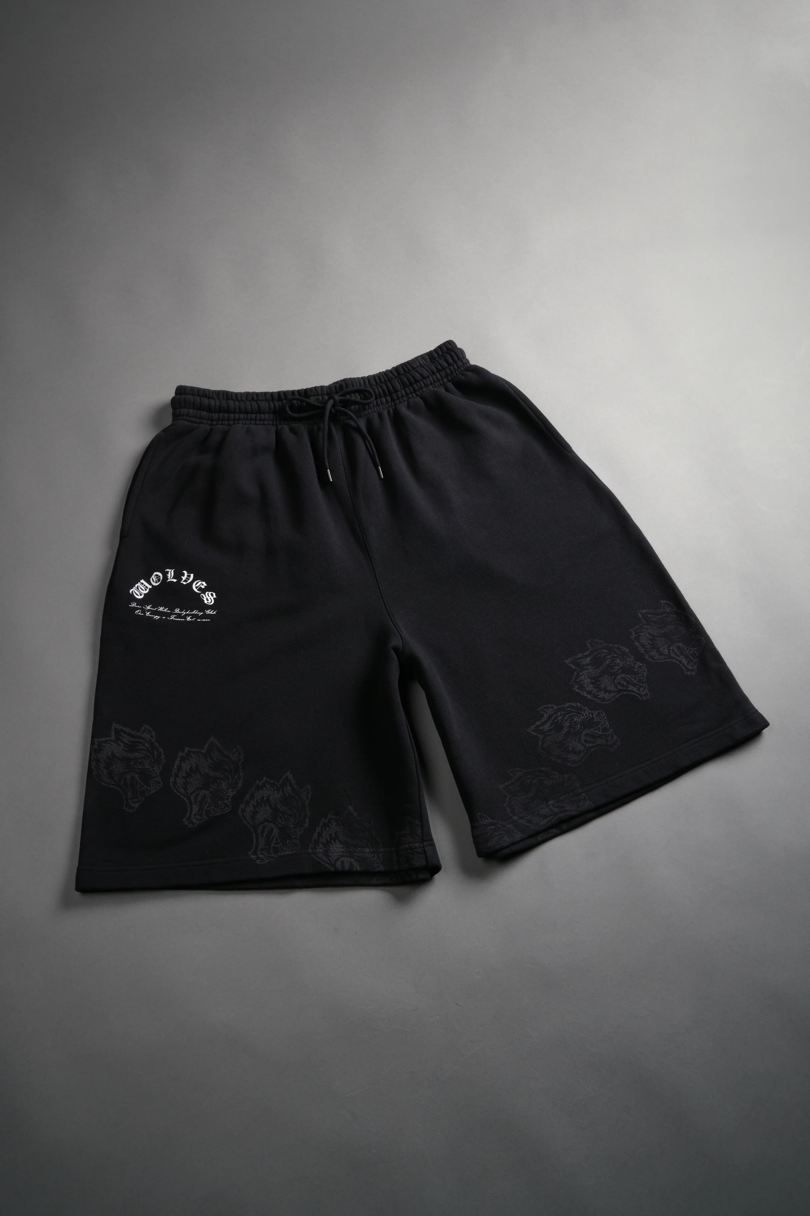 Only Wolves Oversized Osiris Sweat Shorts in Black - Image 6