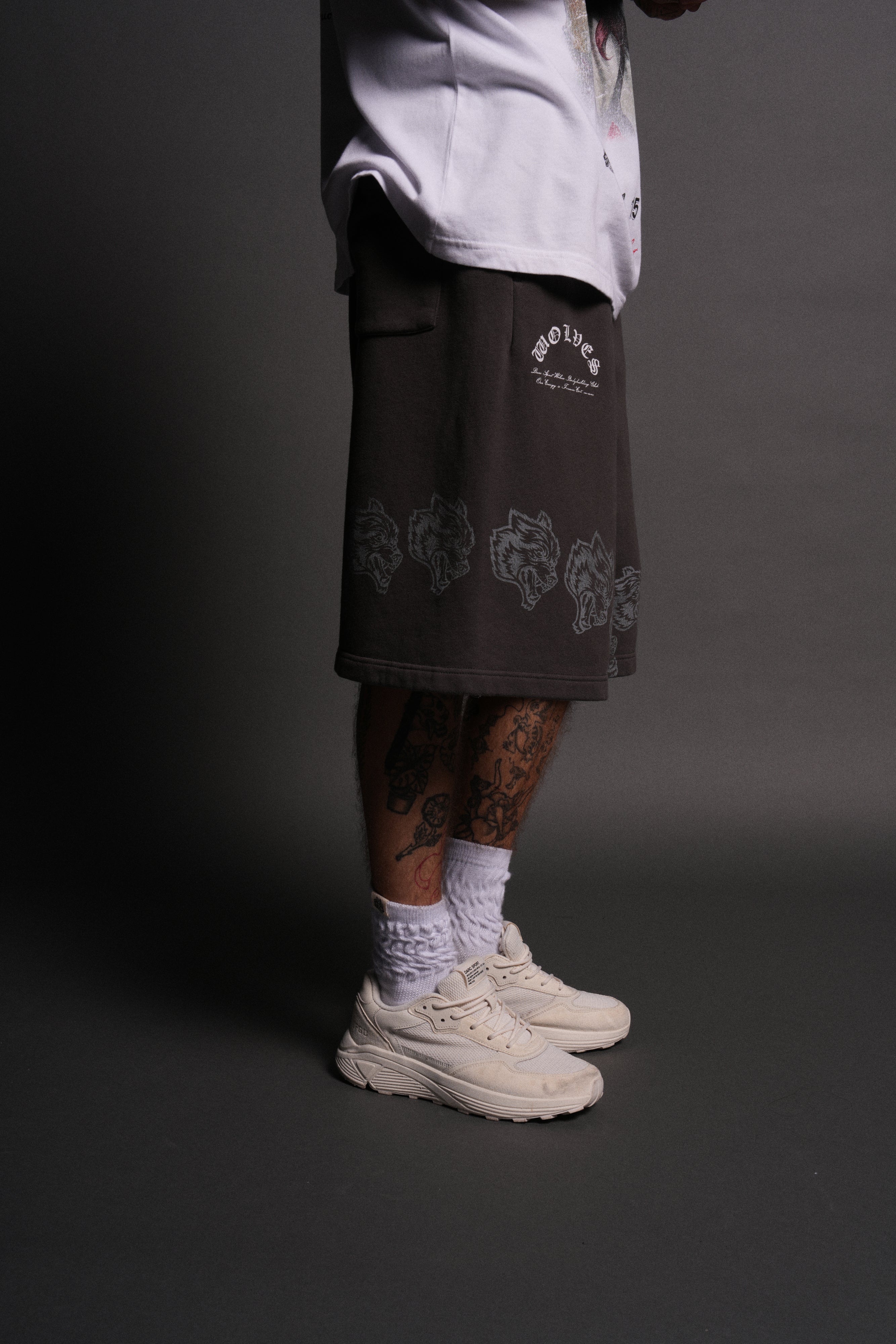 Only Wolves Oversized Osiris Sweat Shorts in Wolf Gray - Image 5