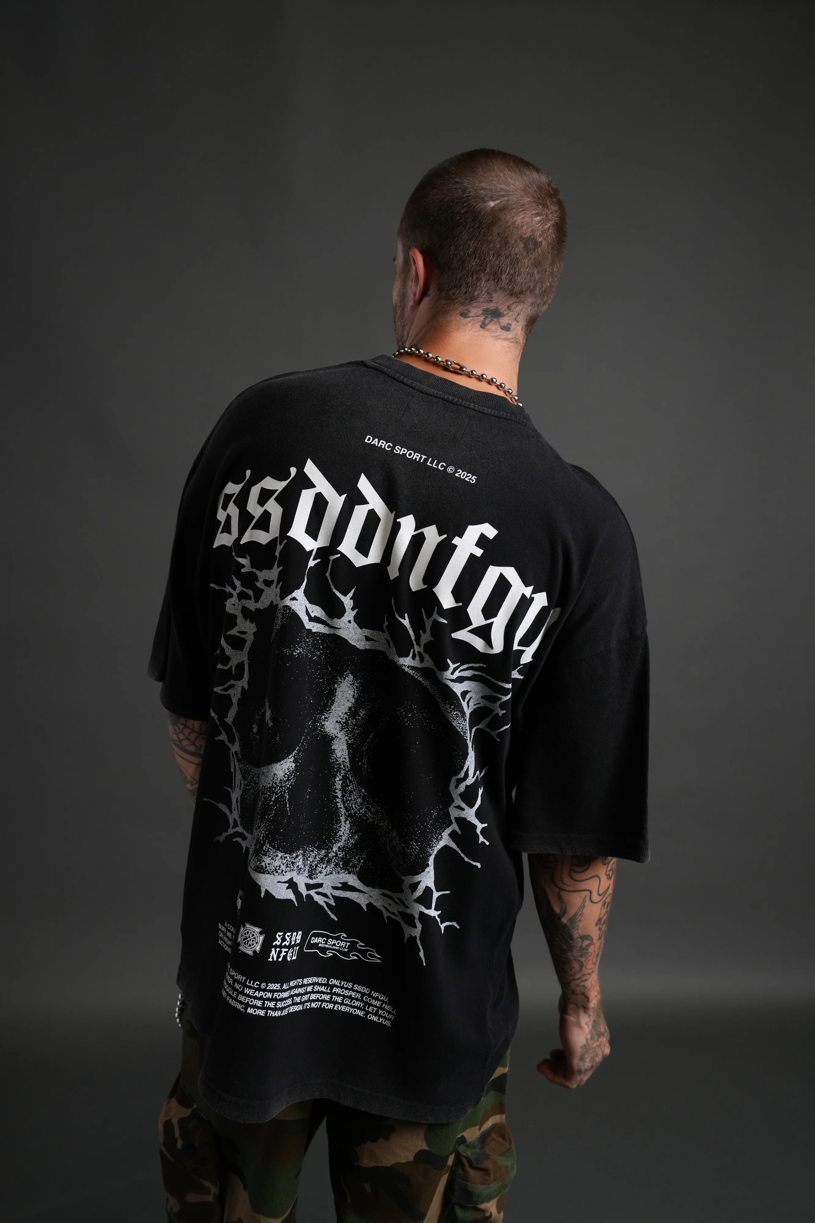 Our Blood "Premium" Oversized Tee in Black - Image 4
